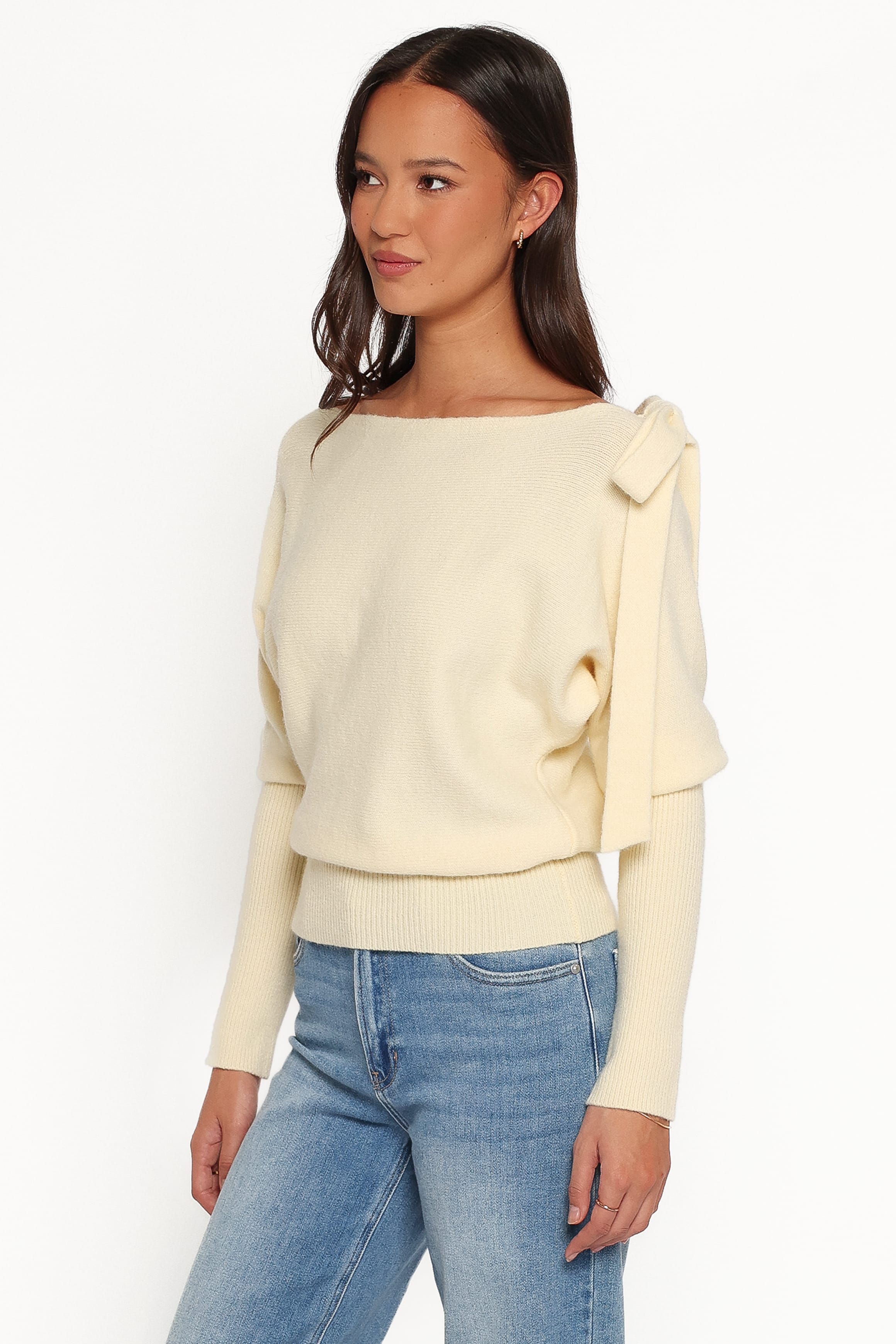Zeli Off Shoulder Sweater - Lemon Yellow