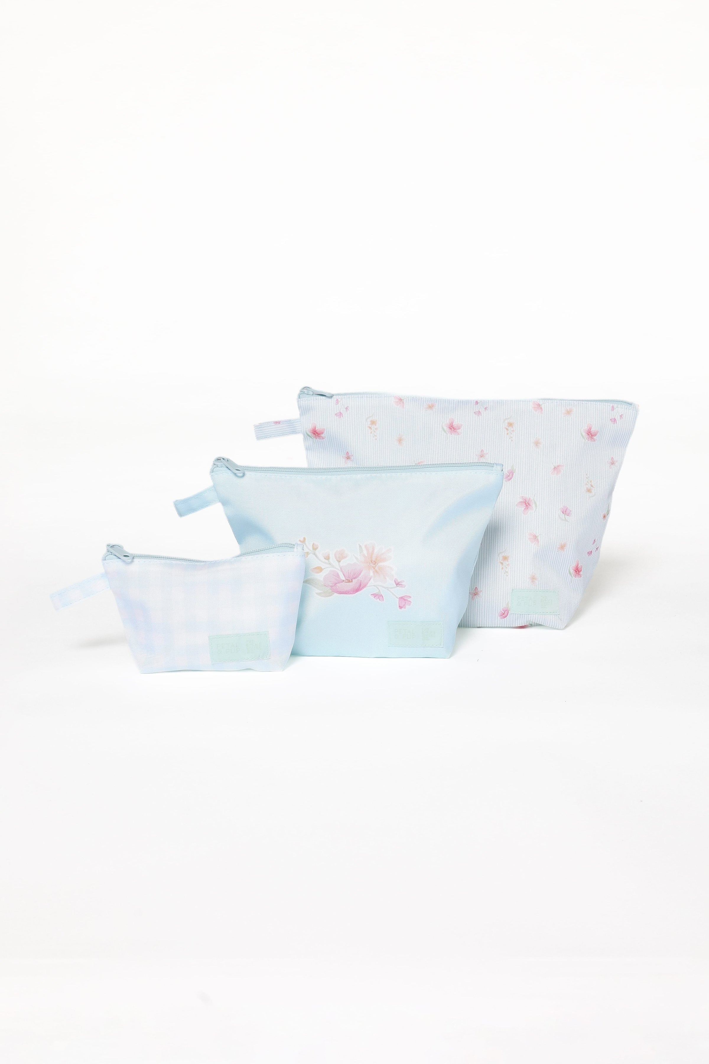 ACCESSORIES Handy Pouch Trio - Blue Garden Stripe