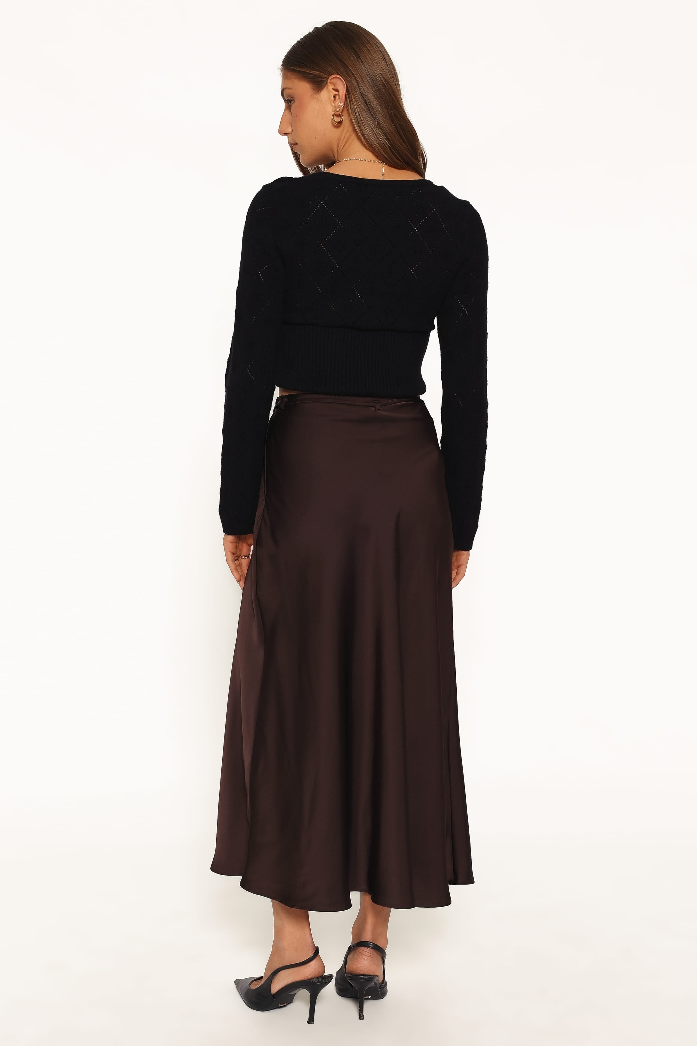 BOTTOMS Bayley Midi Skirt - Chocolate Brown