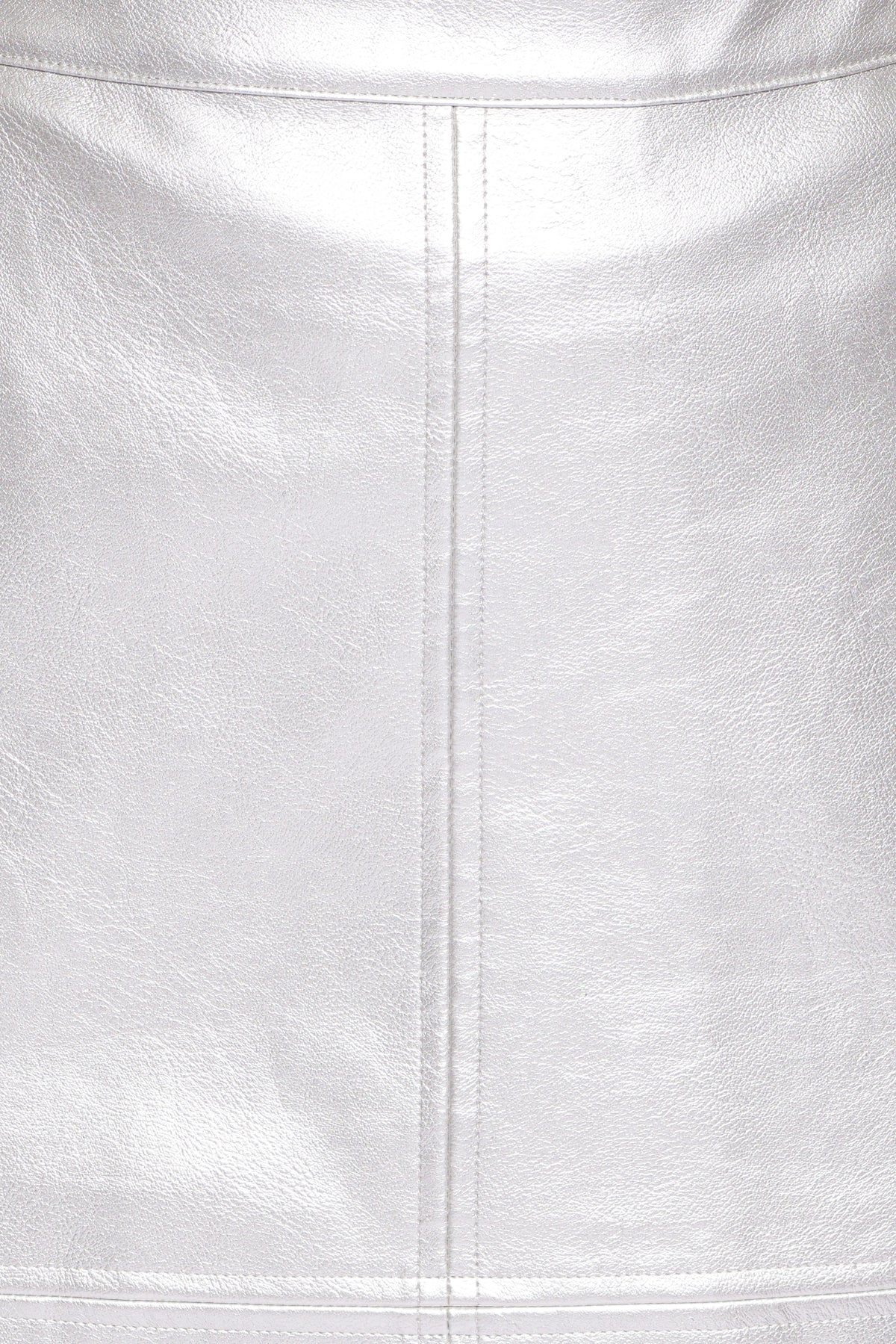 BOTTOMS Carly Faux Leather Mini Skirt - Silver Metallic