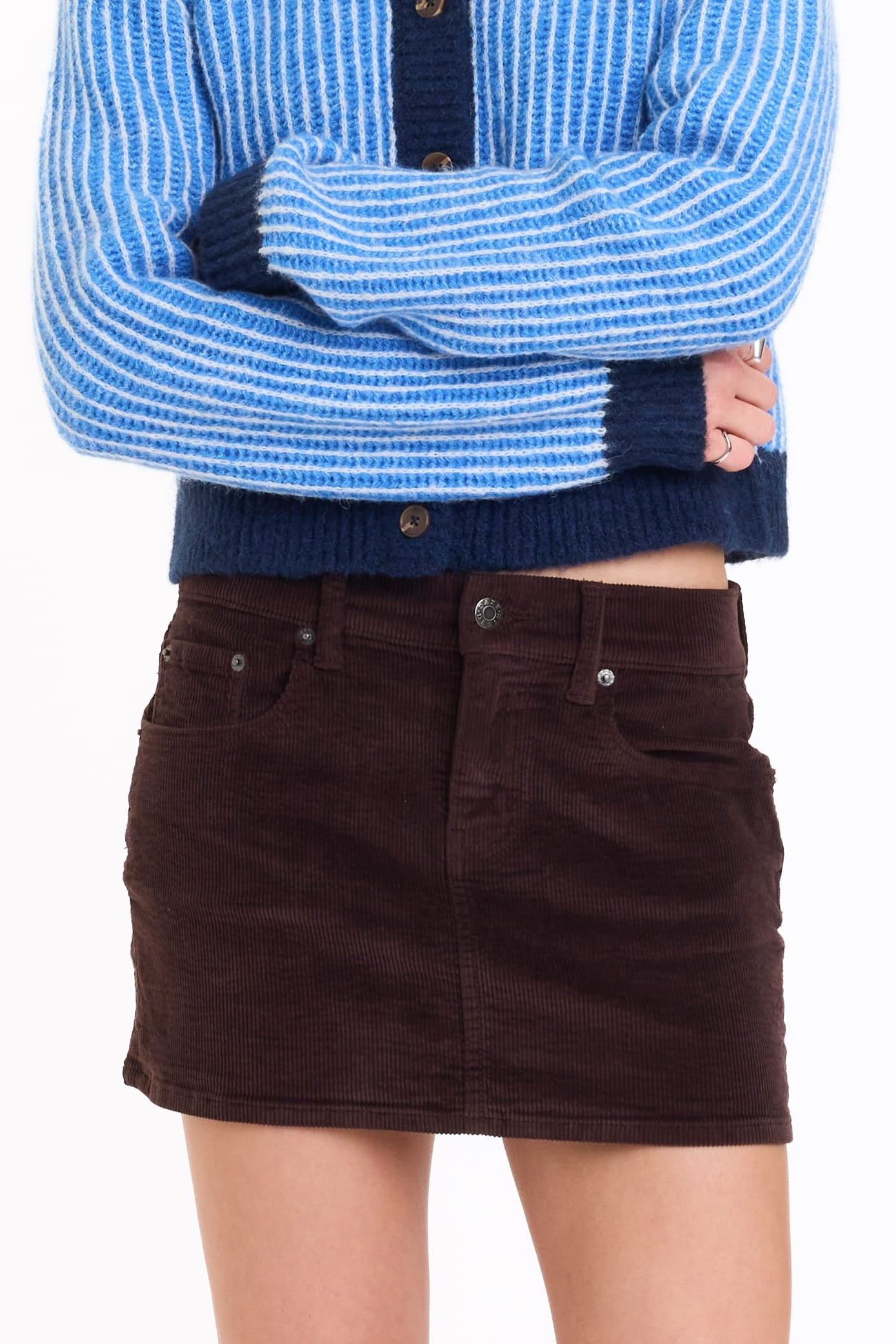 BOTTOMS Daze Fever Micro Mini Skirt - Chocolate