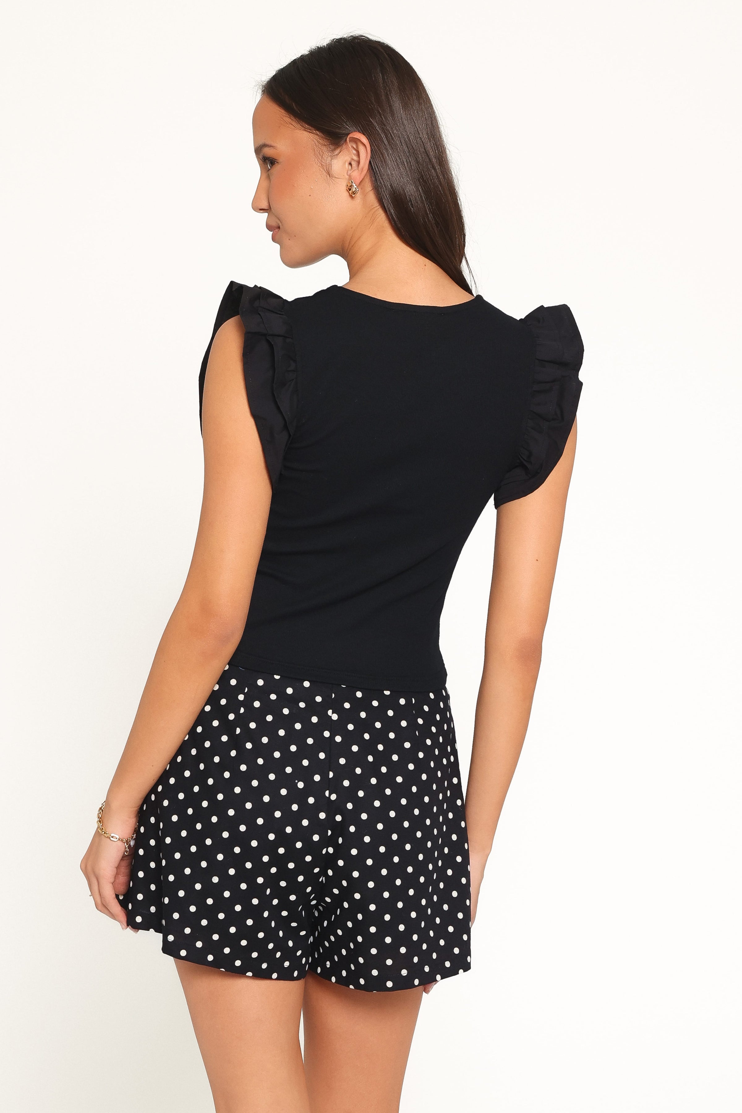 BOTTOMS Donna Shorts - Black Polka Dot