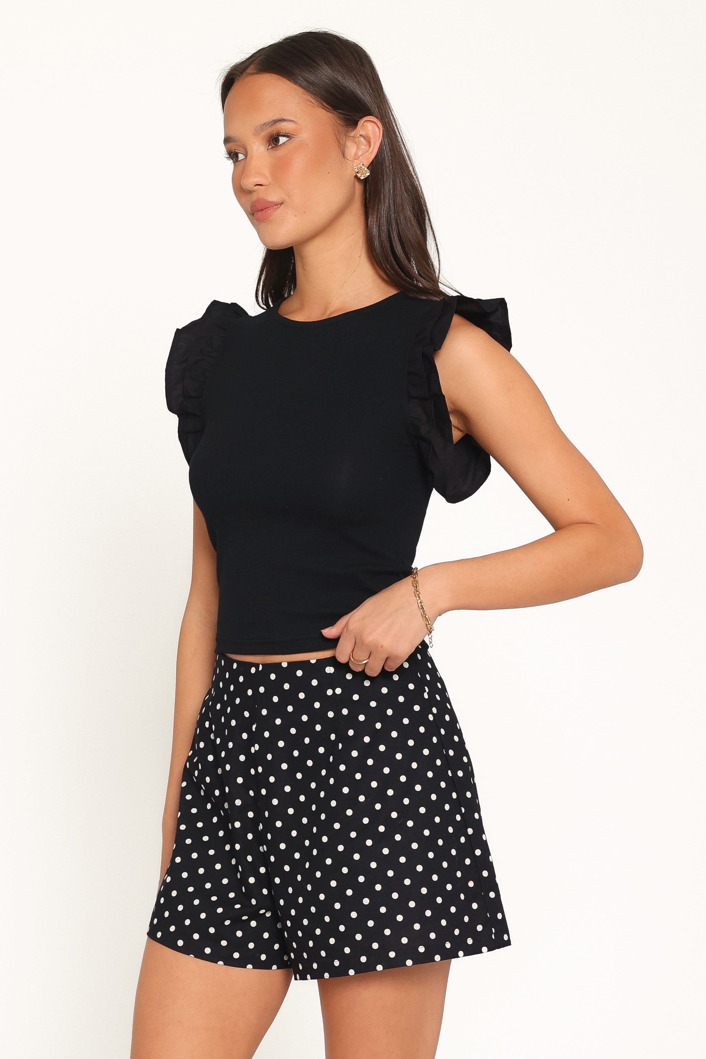 BOTTOMS Donna Shorts - Black Polka Dot