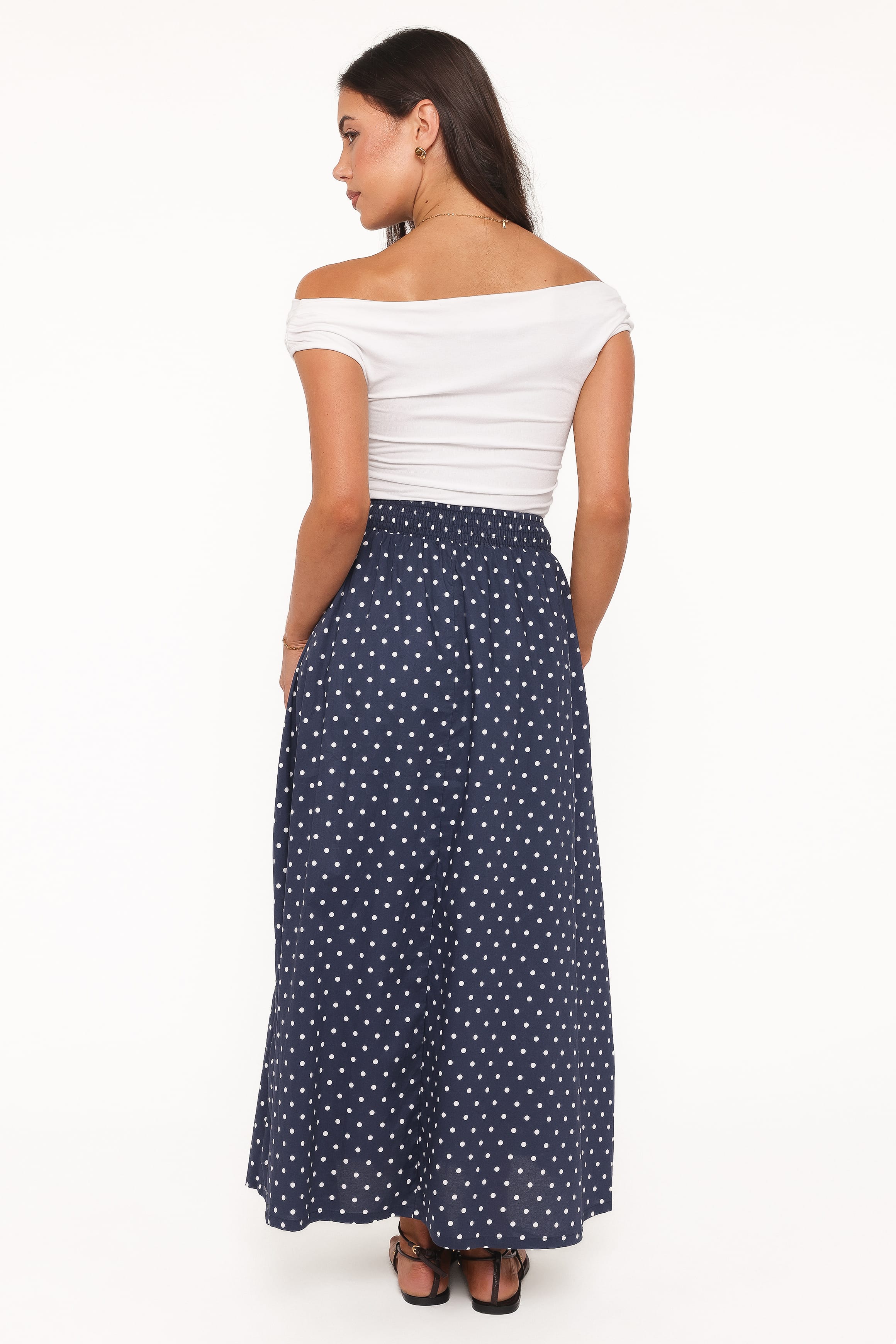 BOTTOMS Paula Tie Waist Maxi Skirt - Navy