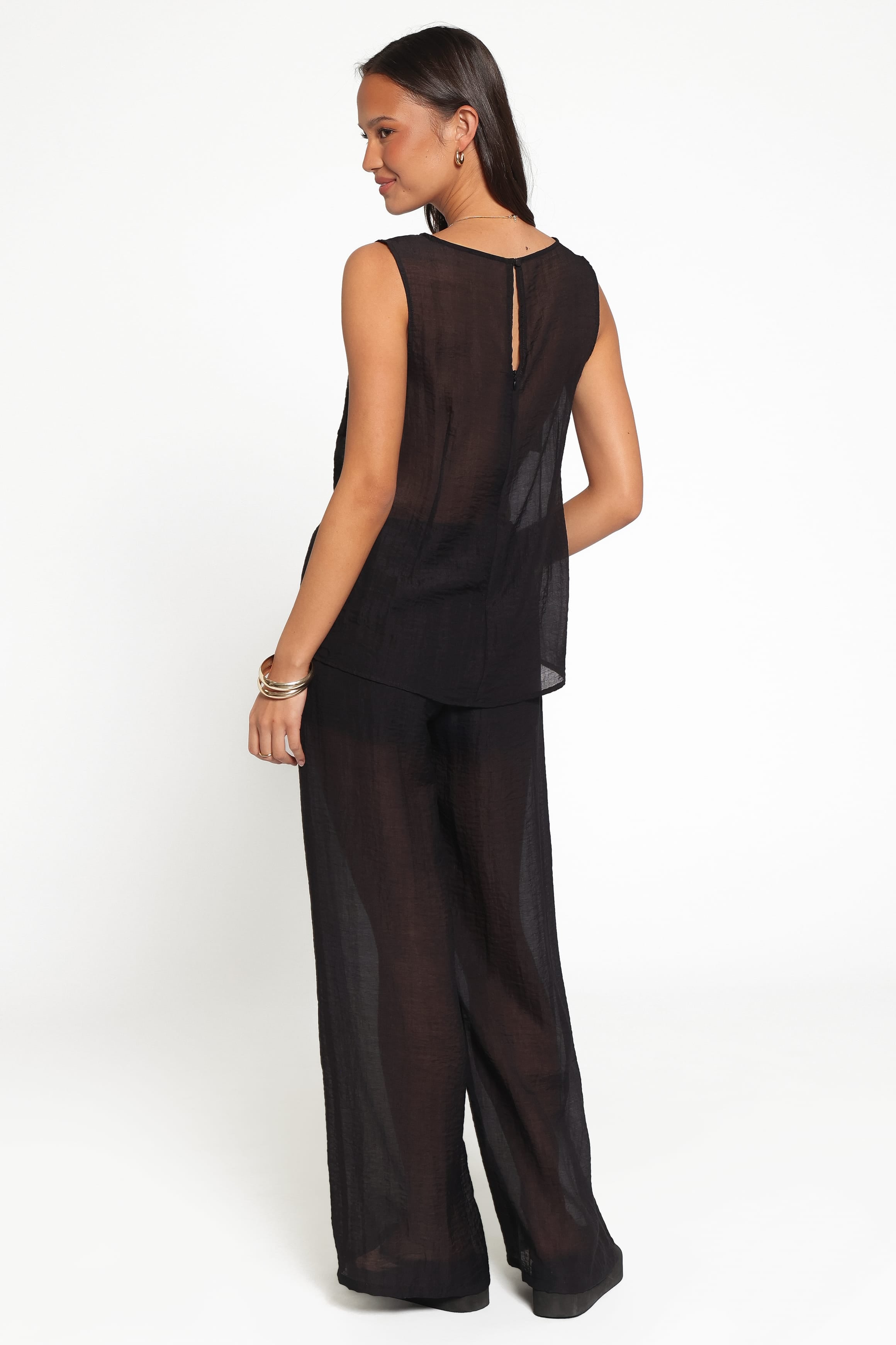 BOTTOMS Vayla Sheer Pant - Black