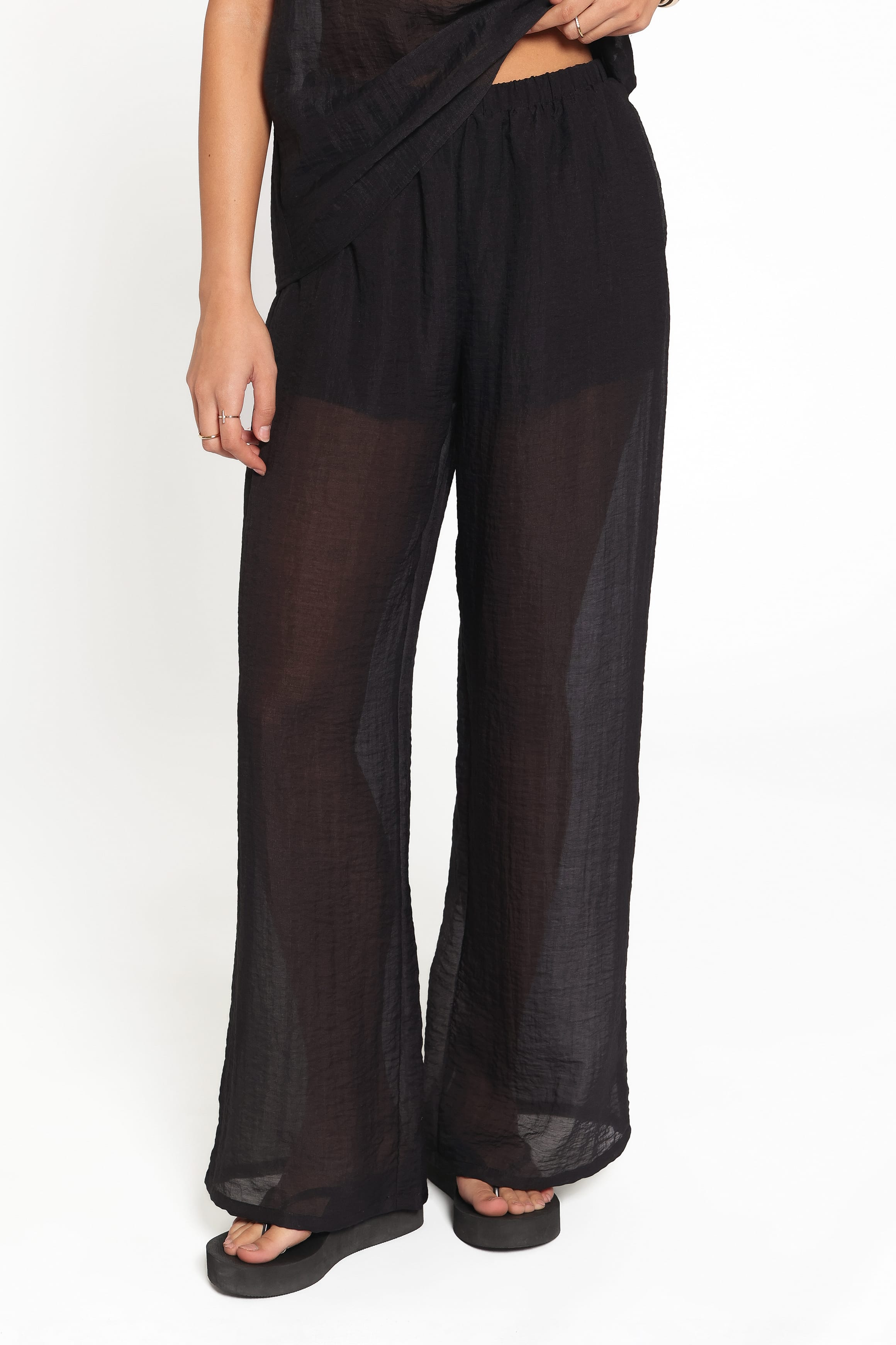 BOTTOMS Vayla Sheer Pant - Black