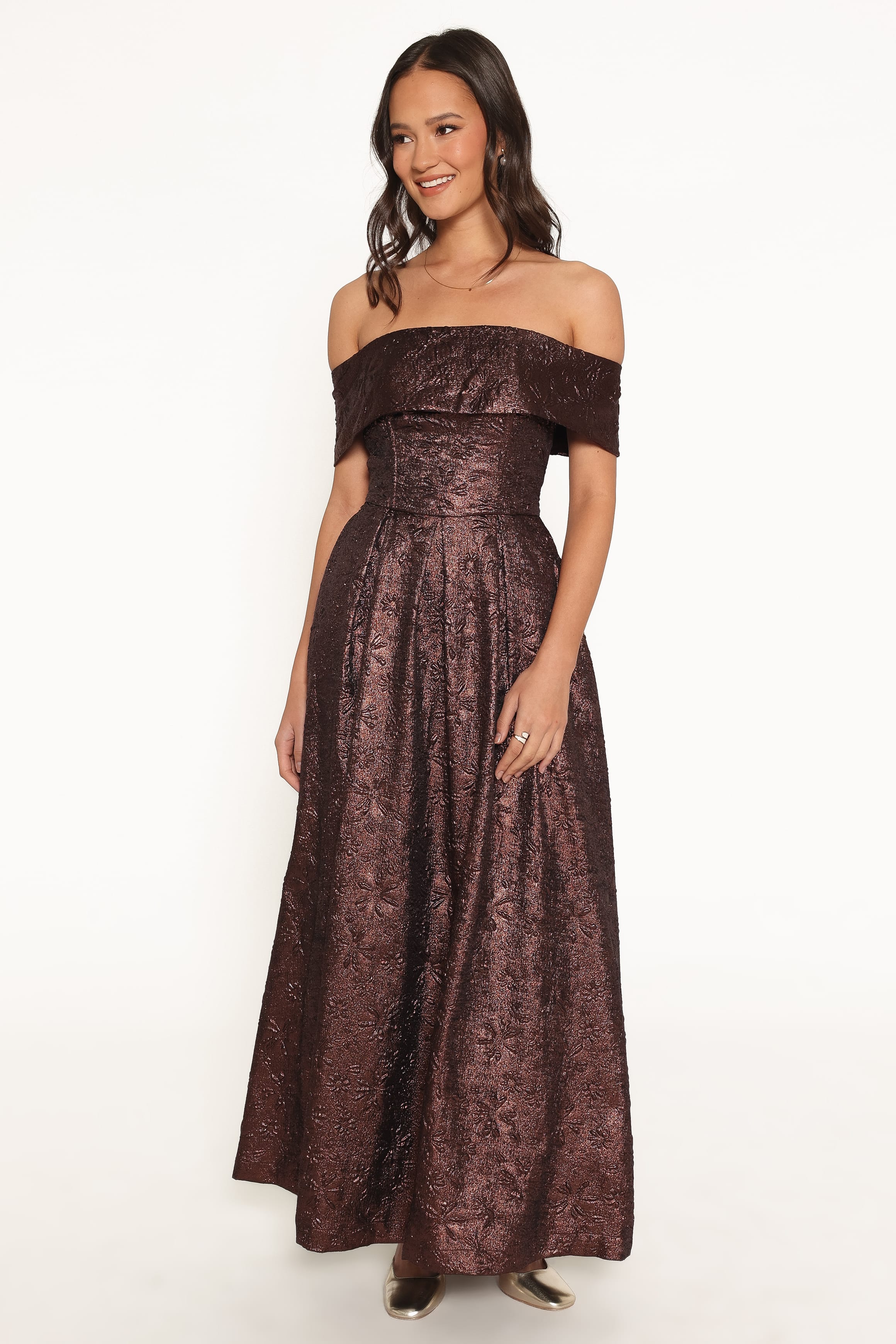 DRESSES Aberdine Maxi Dress - Brown Brocade