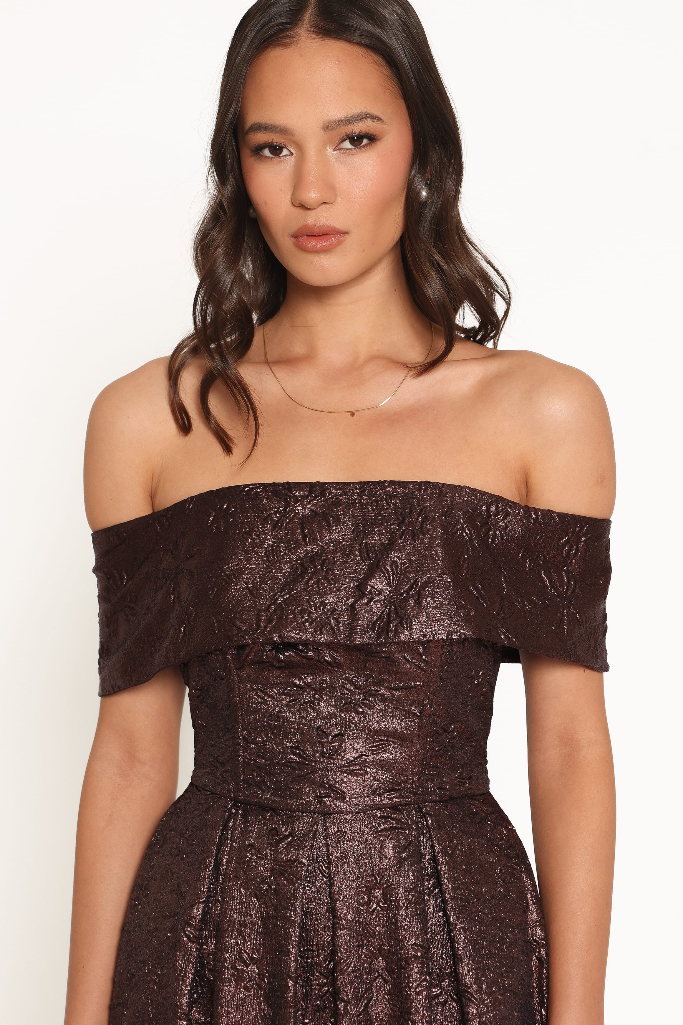 DRESSES Aberdine Maxi Dress - Brown Brocade