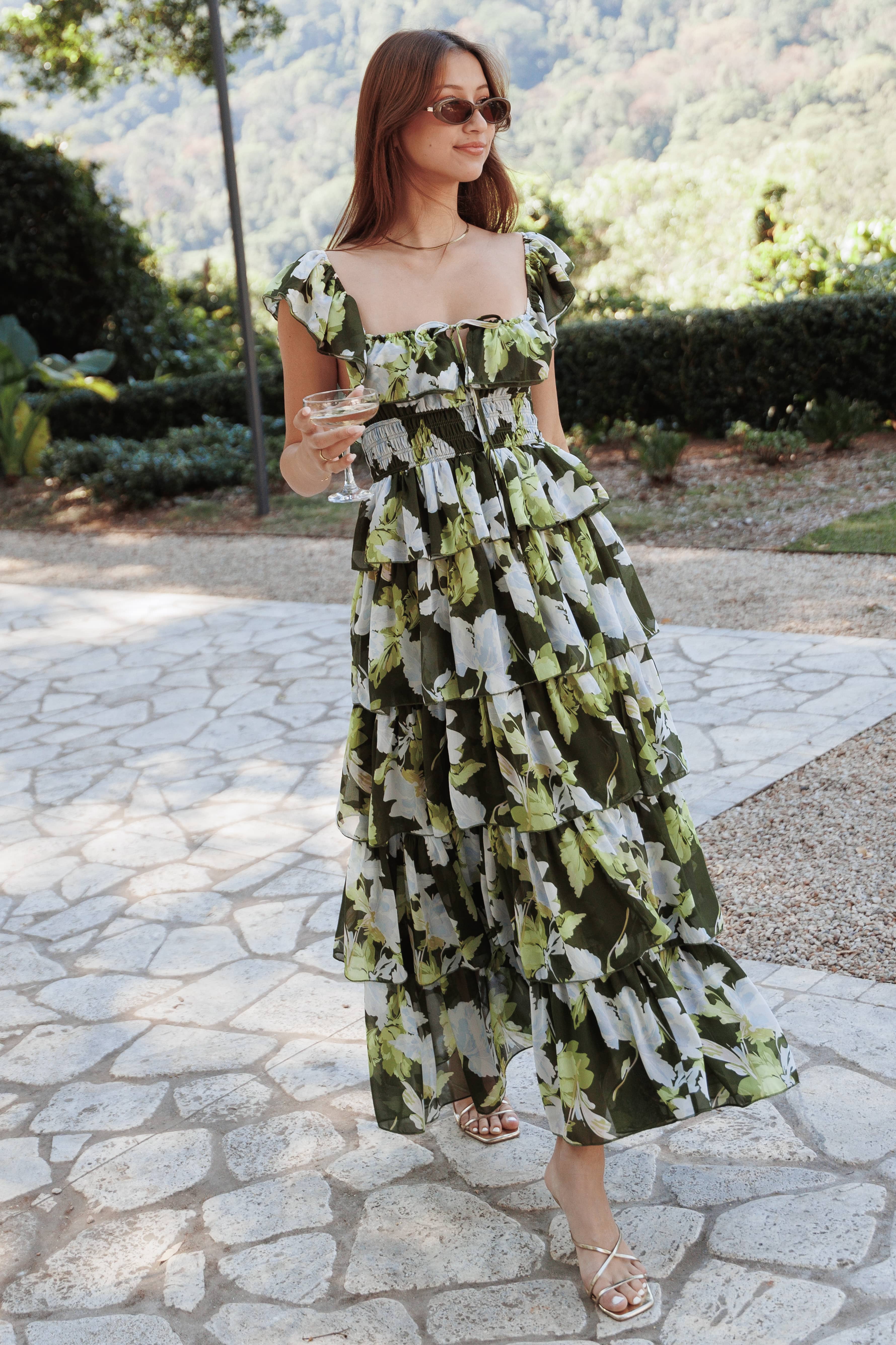 DRESSES Belle Maxi Dress - Green Floral