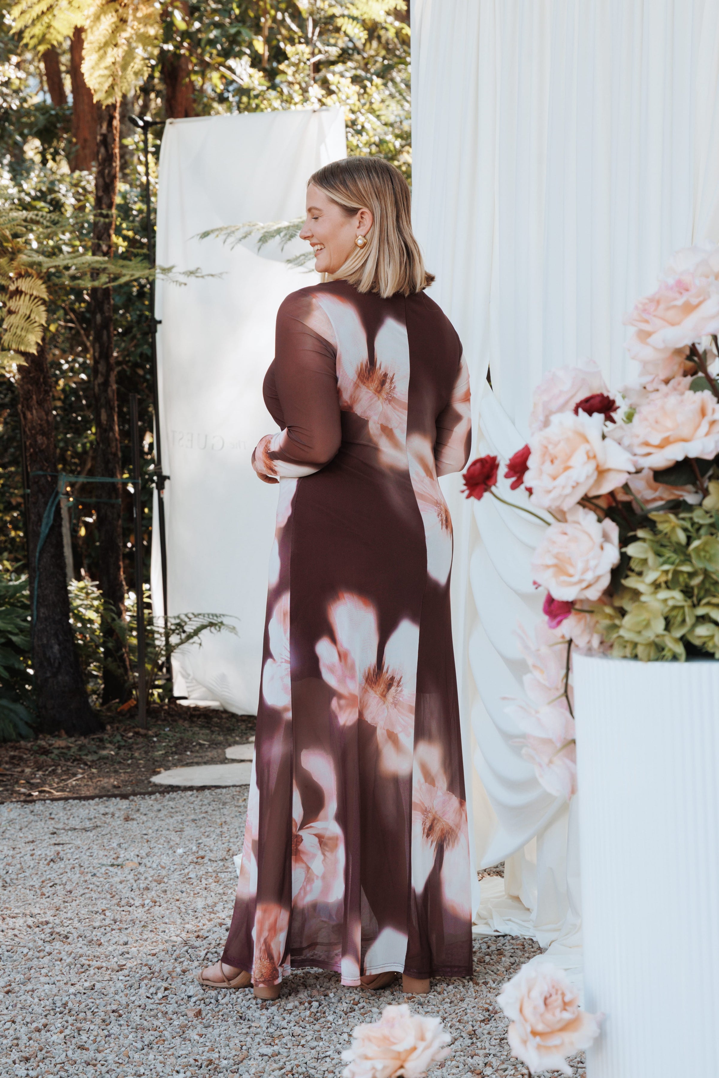 DRESSES Bradshaw Maxi Dress - Brown Blurred Floral