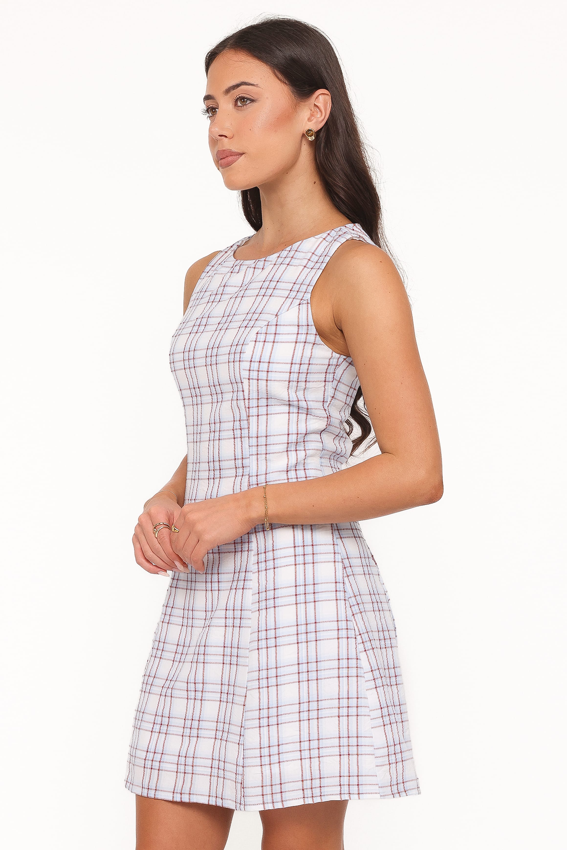 DRESSES Circe Mini Dress - Light Blue Plaid