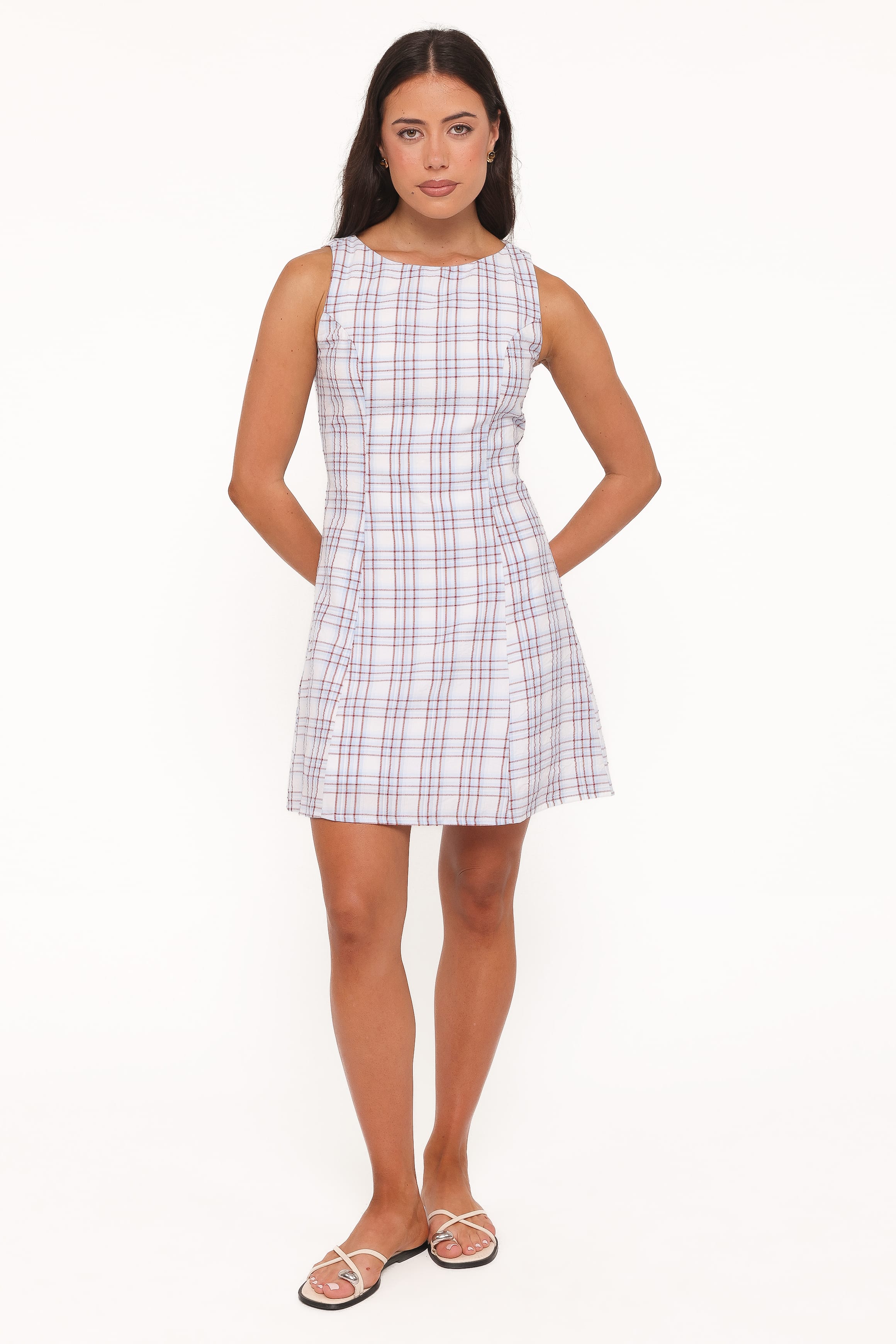 DRESSES Circe Mini Dress - Light Blue Plaid