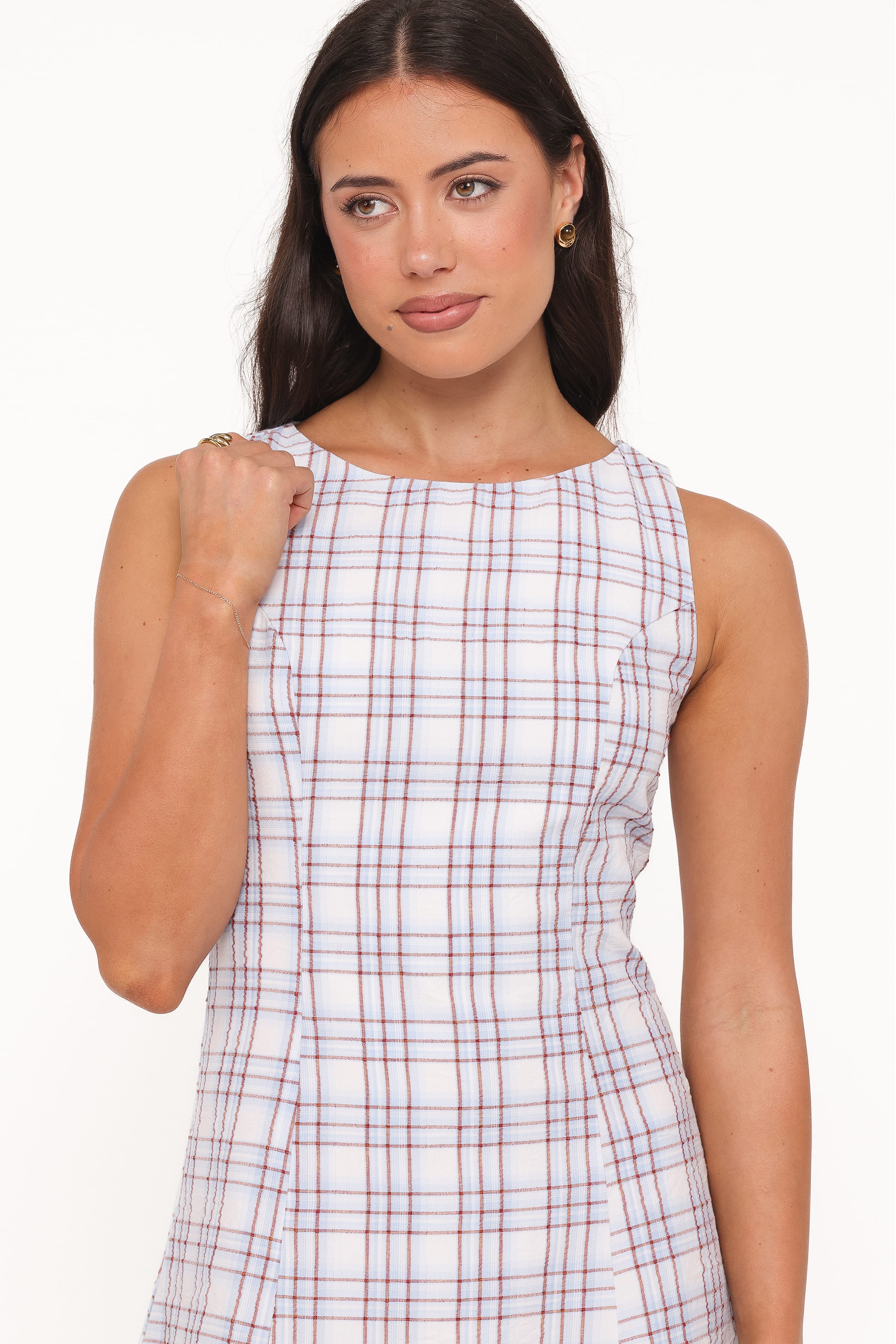 DRESSES Circe Mini Dress - Light Blue Plaid