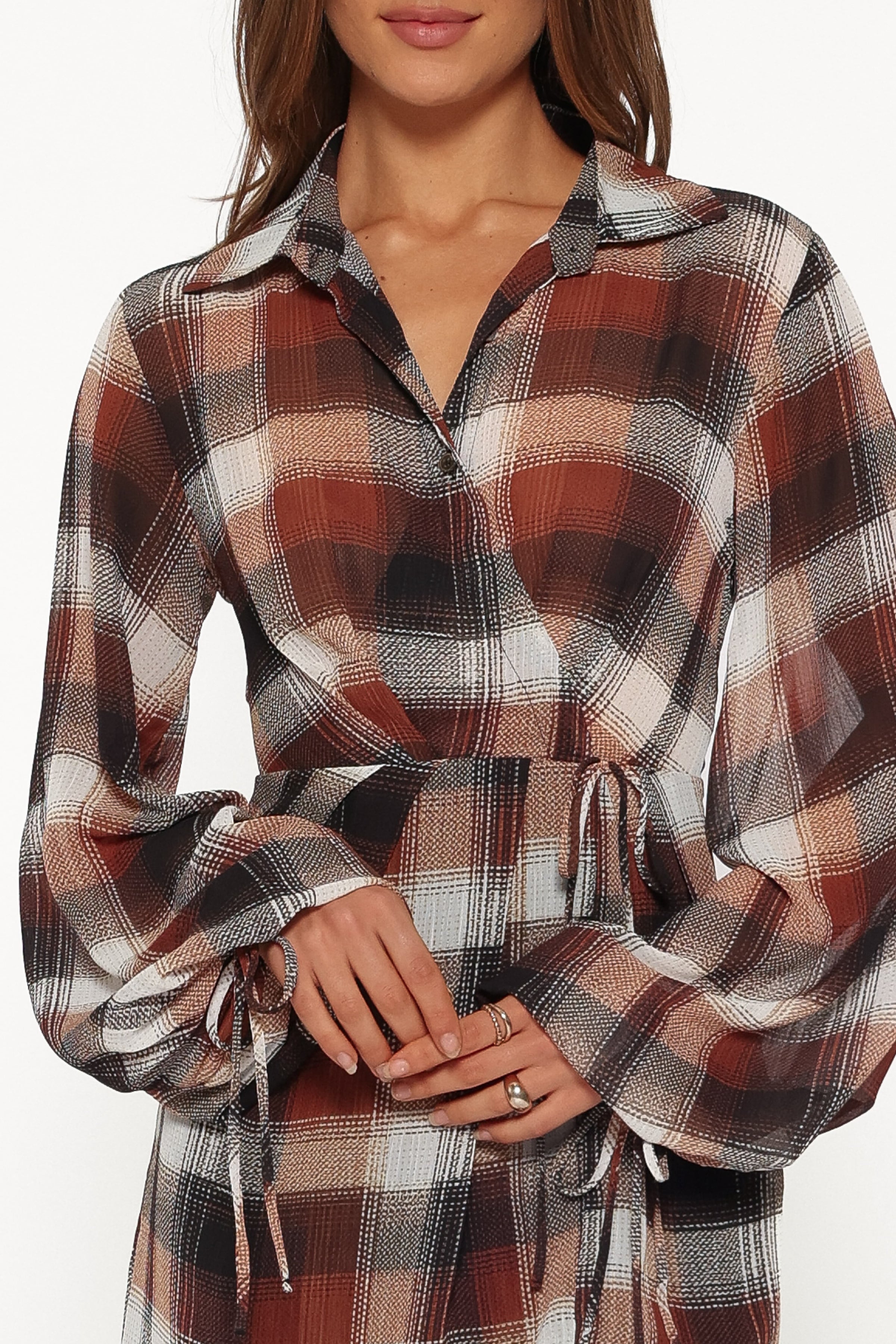 DRESSES Eadie Long Sleeve Mini Dress - Plaid