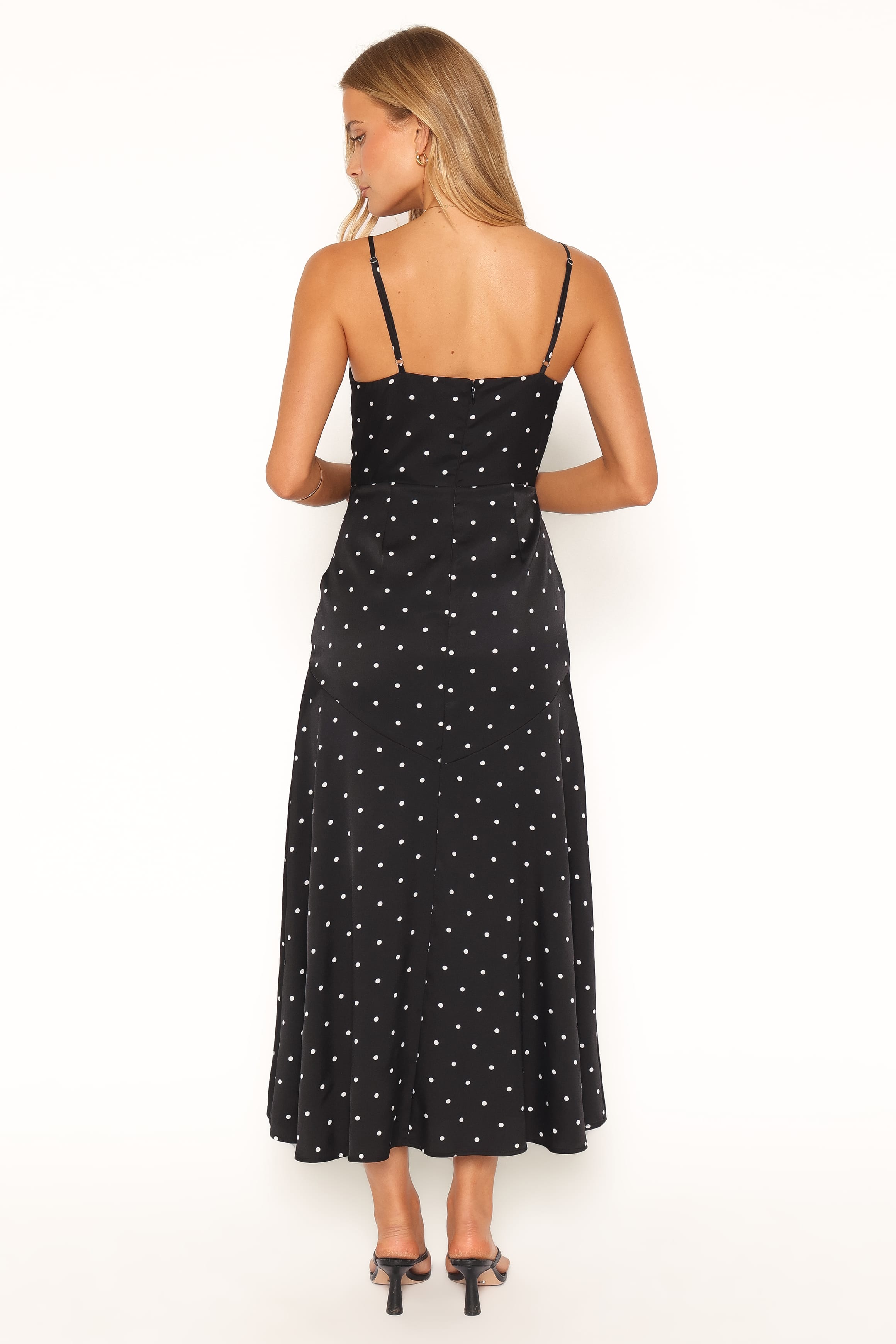 DRESSES Eluna Midi Dress - Black/Cream Polka Dot