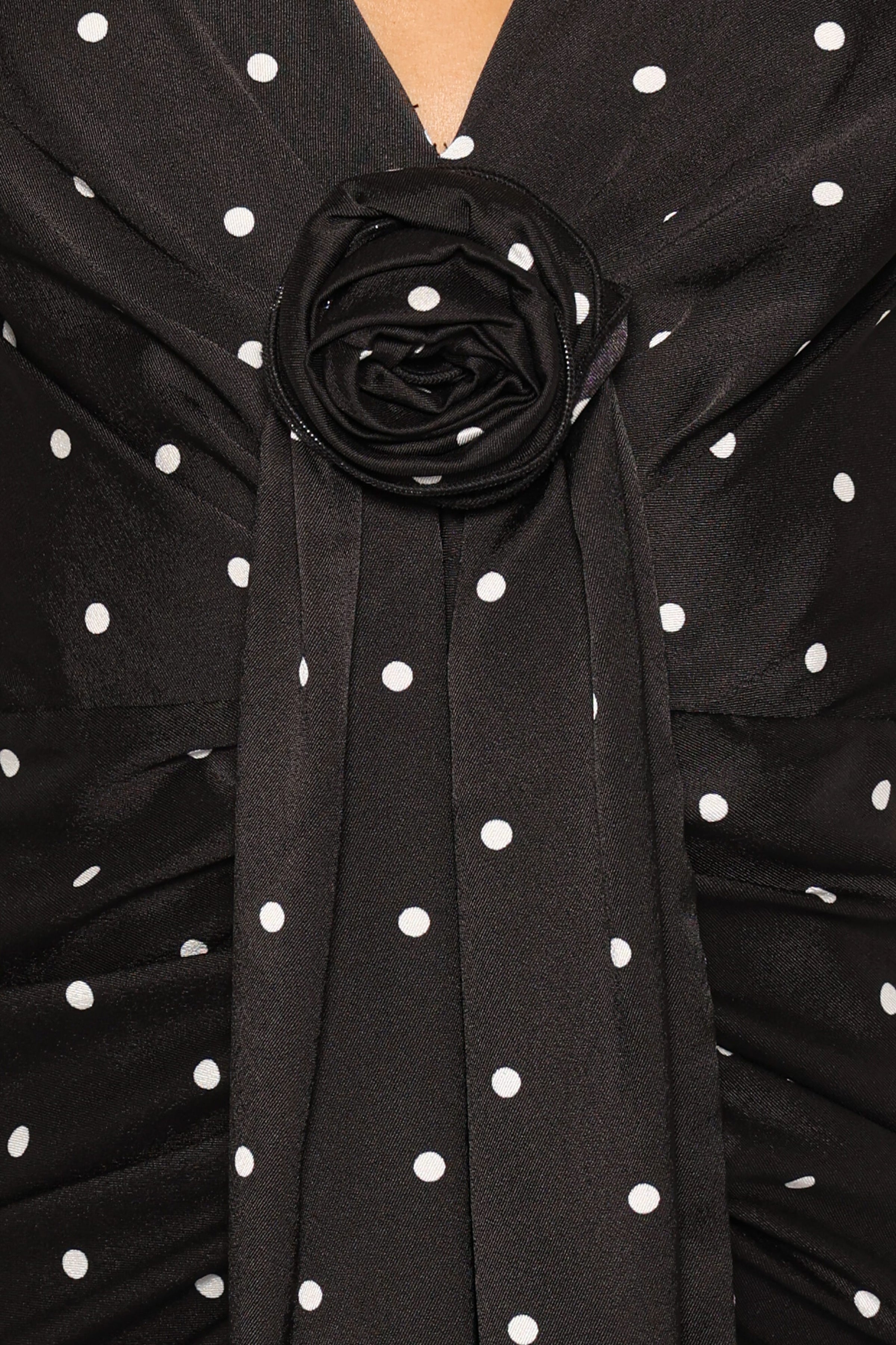 DRESSES Eluna Midi Dress - Black/Cream Polka Dot