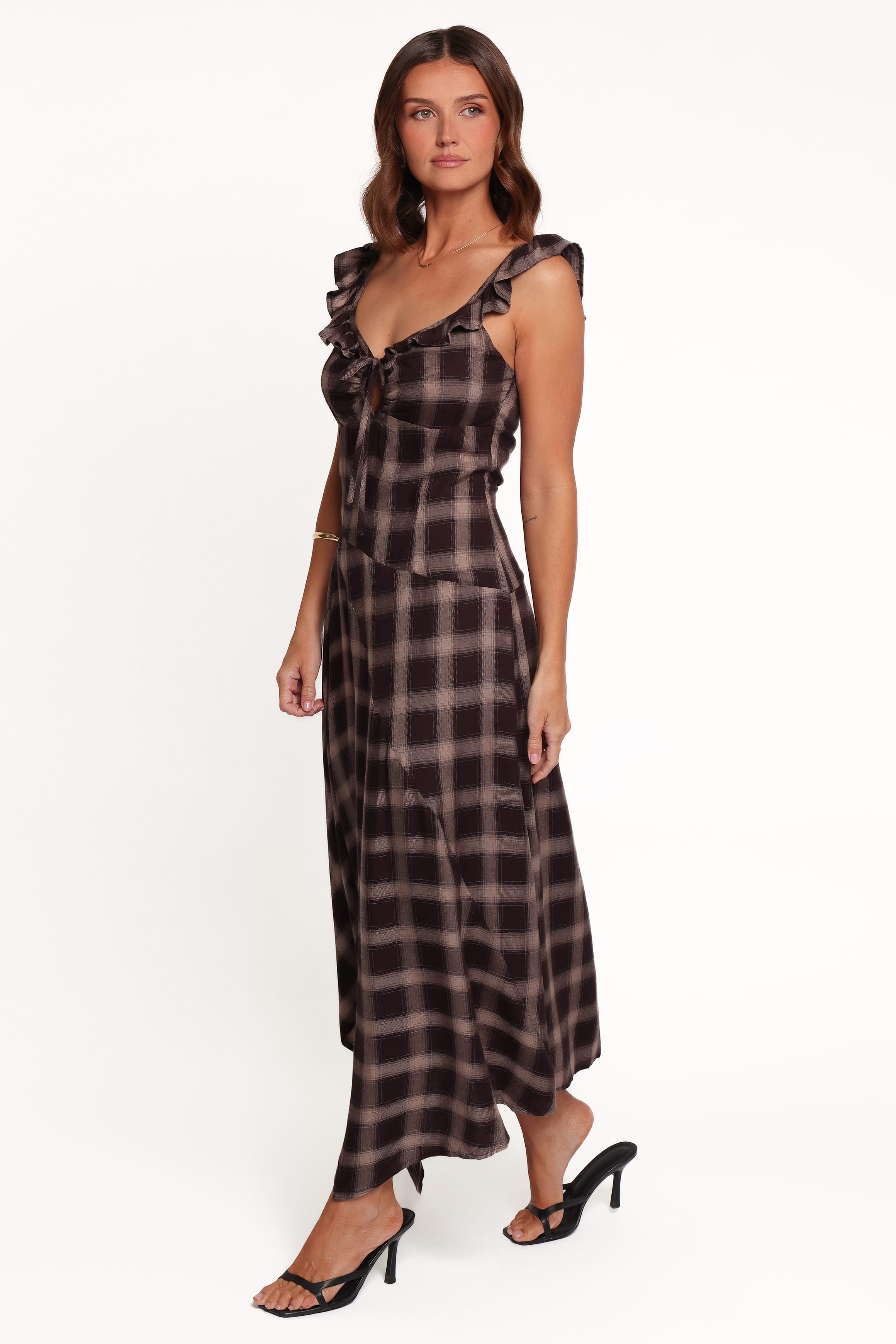 DRESSES Farrell Midi Dress - Brown Plaid