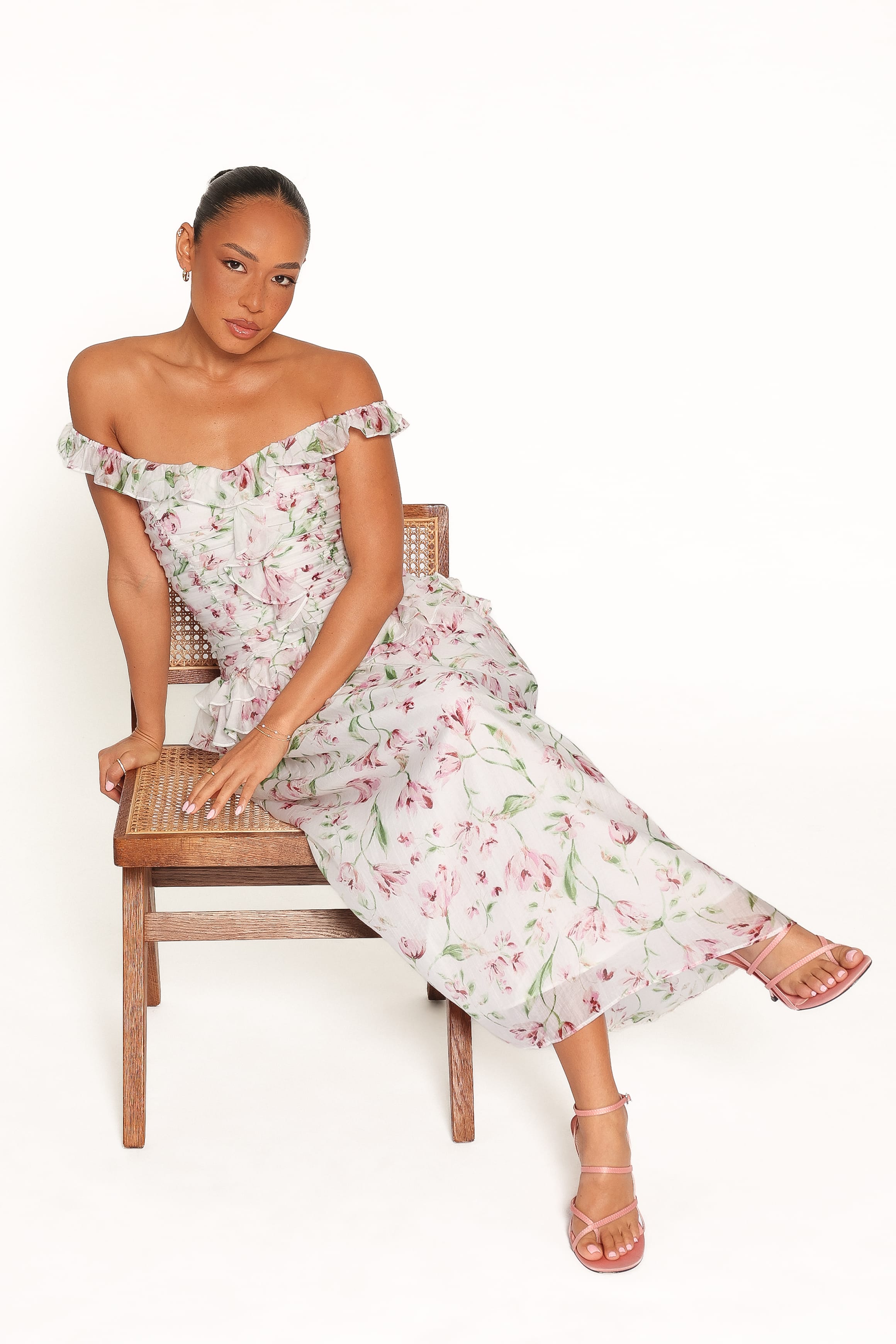 DRESSES Garcia Midi Dress - White Floral