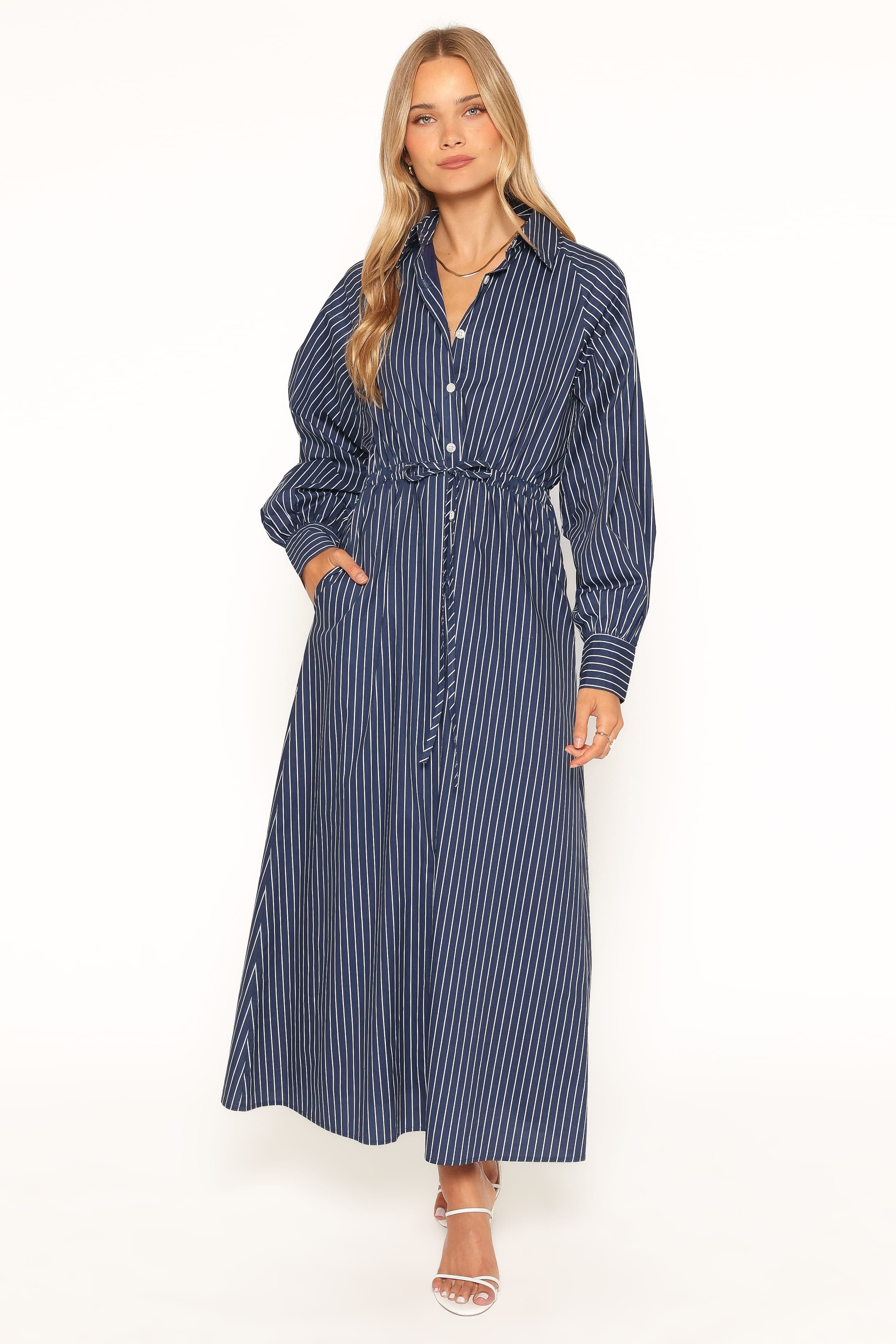 DRESSES Hansel Long Sleeve Maxi Dress - Navy Stripe