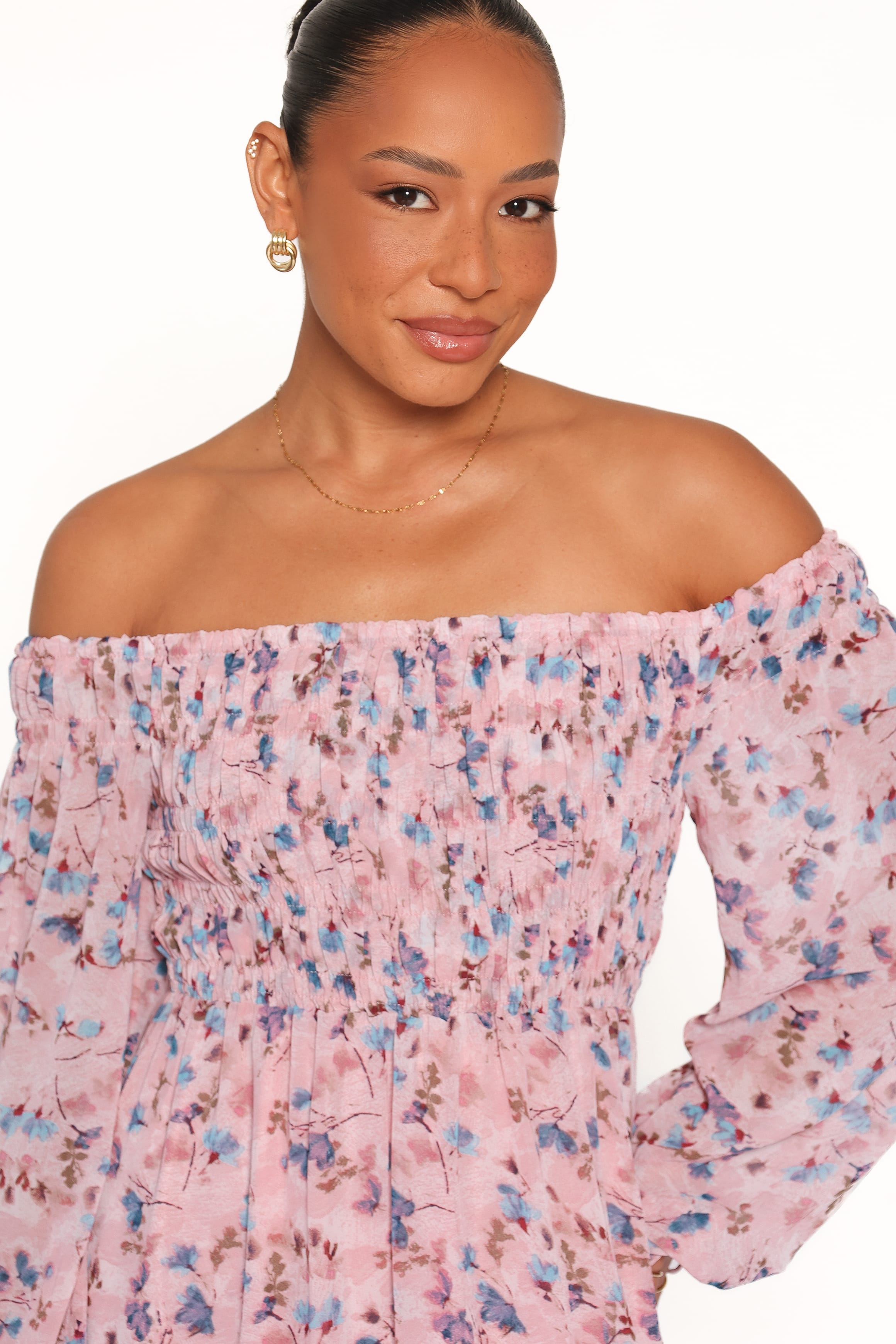 DRESSES Harlon Off Shoulder Maxi Dress - Pink Floral