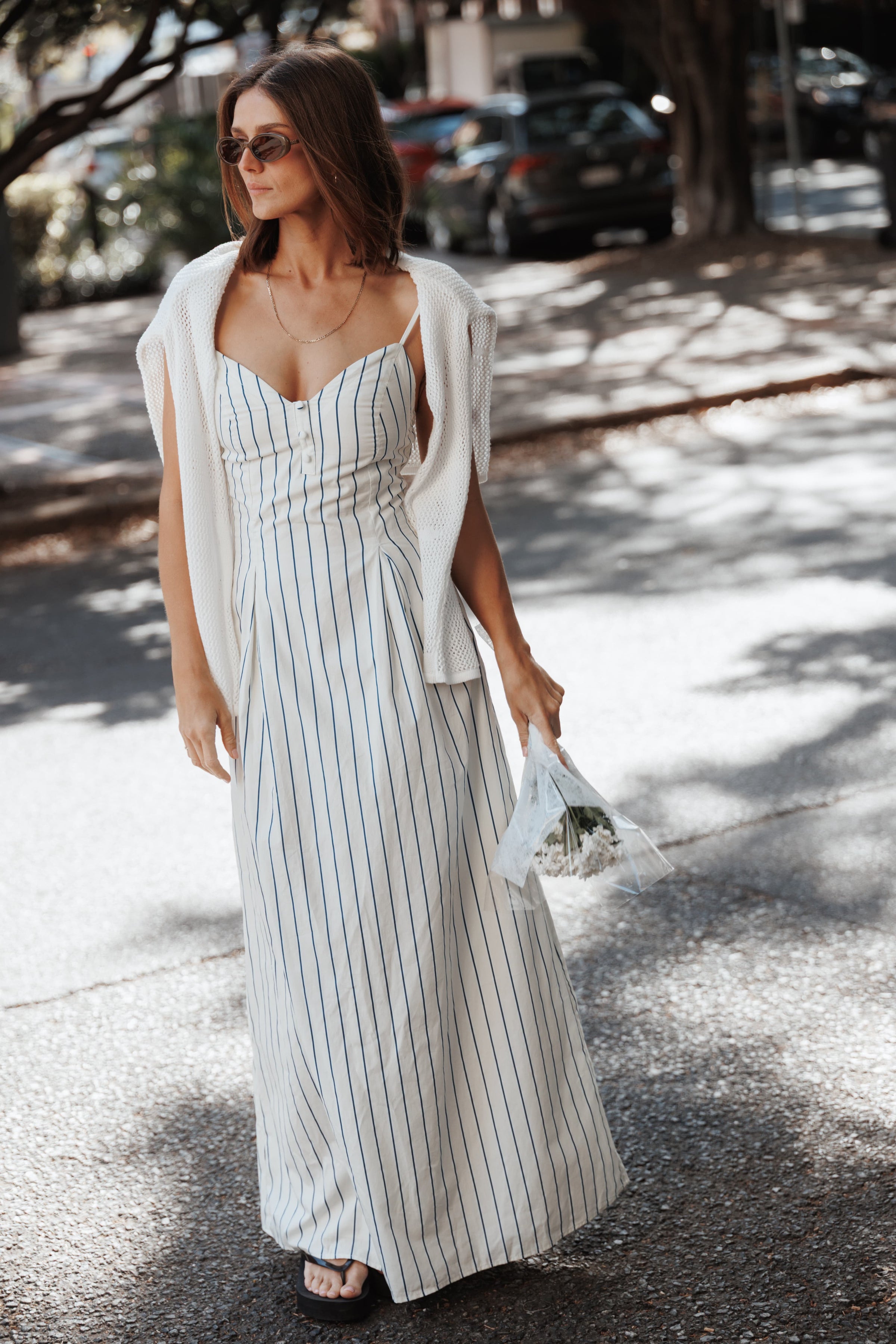 DRESSES Jordin Maxi Dress - Ivory/Blue Stripe