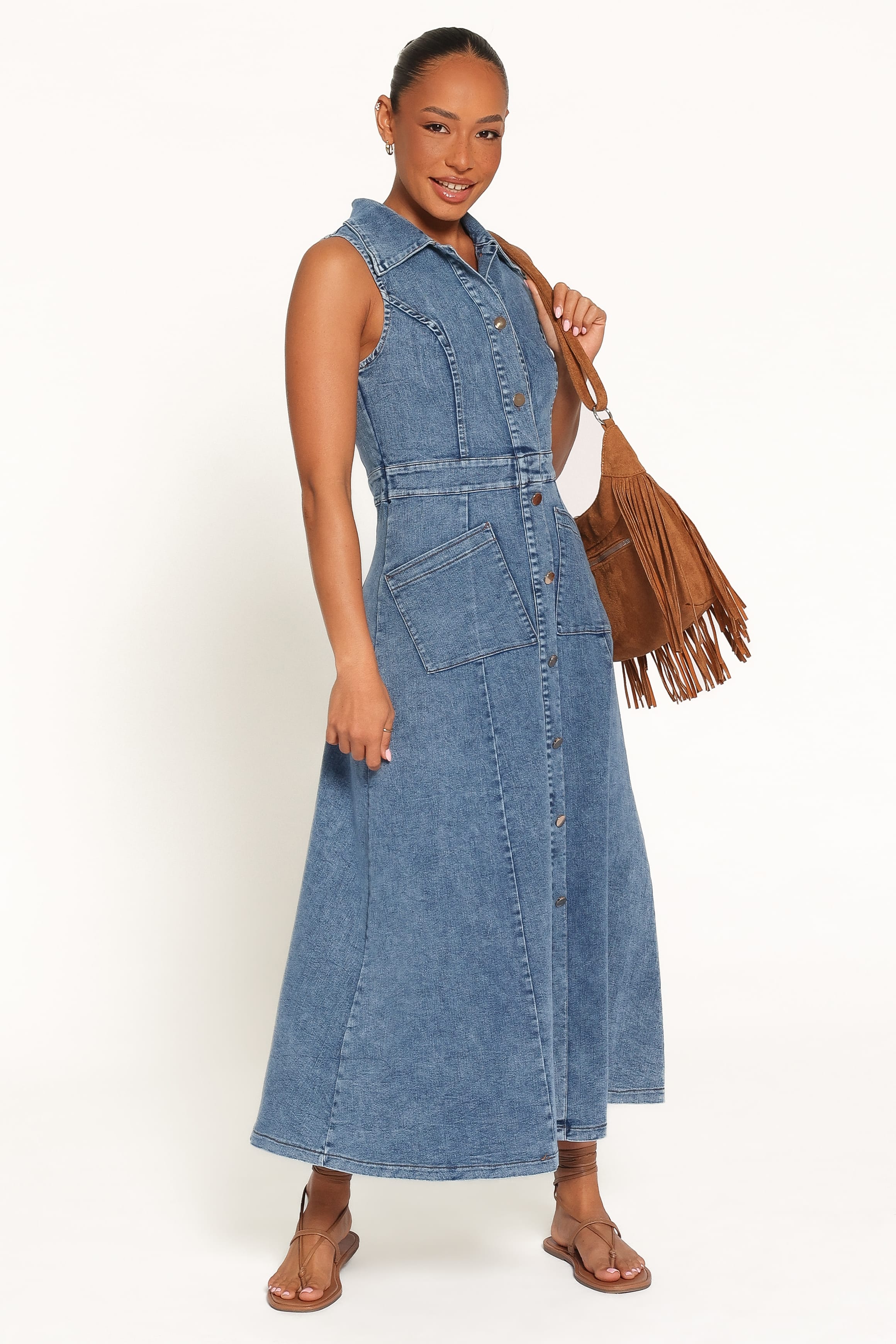 DRESSES Jye Maxi Dress - Med Denim