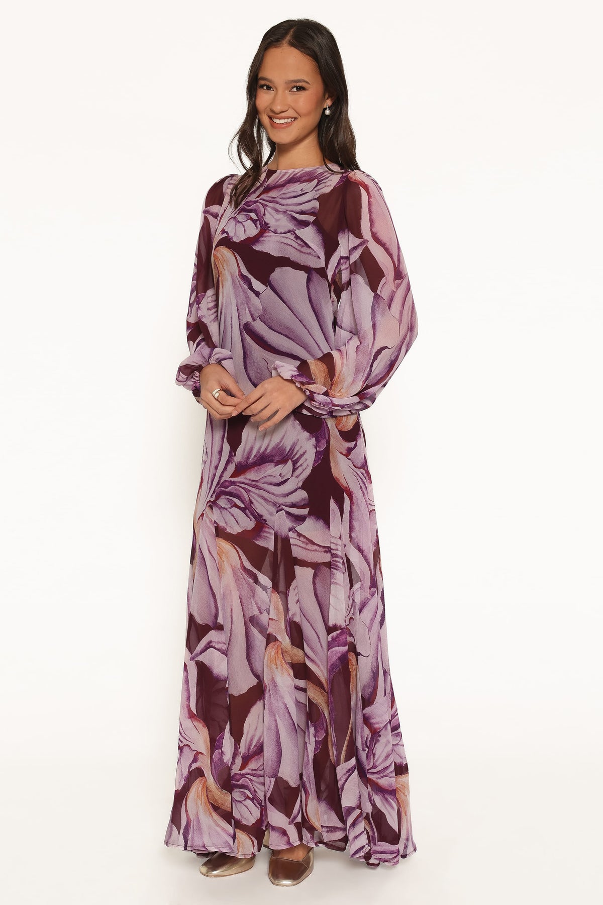 DRESSES Keani Long Sleeve Maxi Dress - Plum Floral