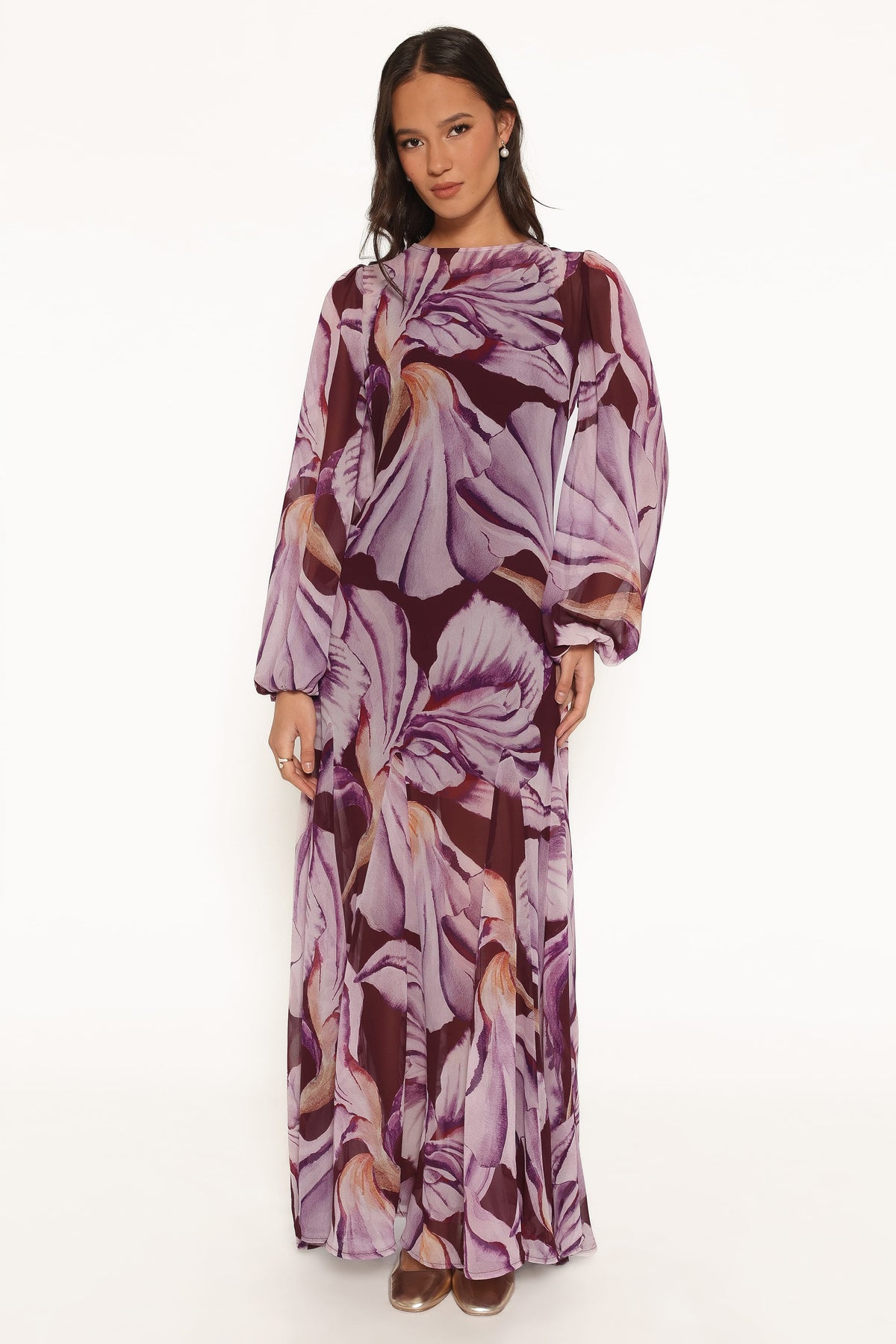 DRESSES Keani Long Sleeve Maxi Dress - Plum Floral