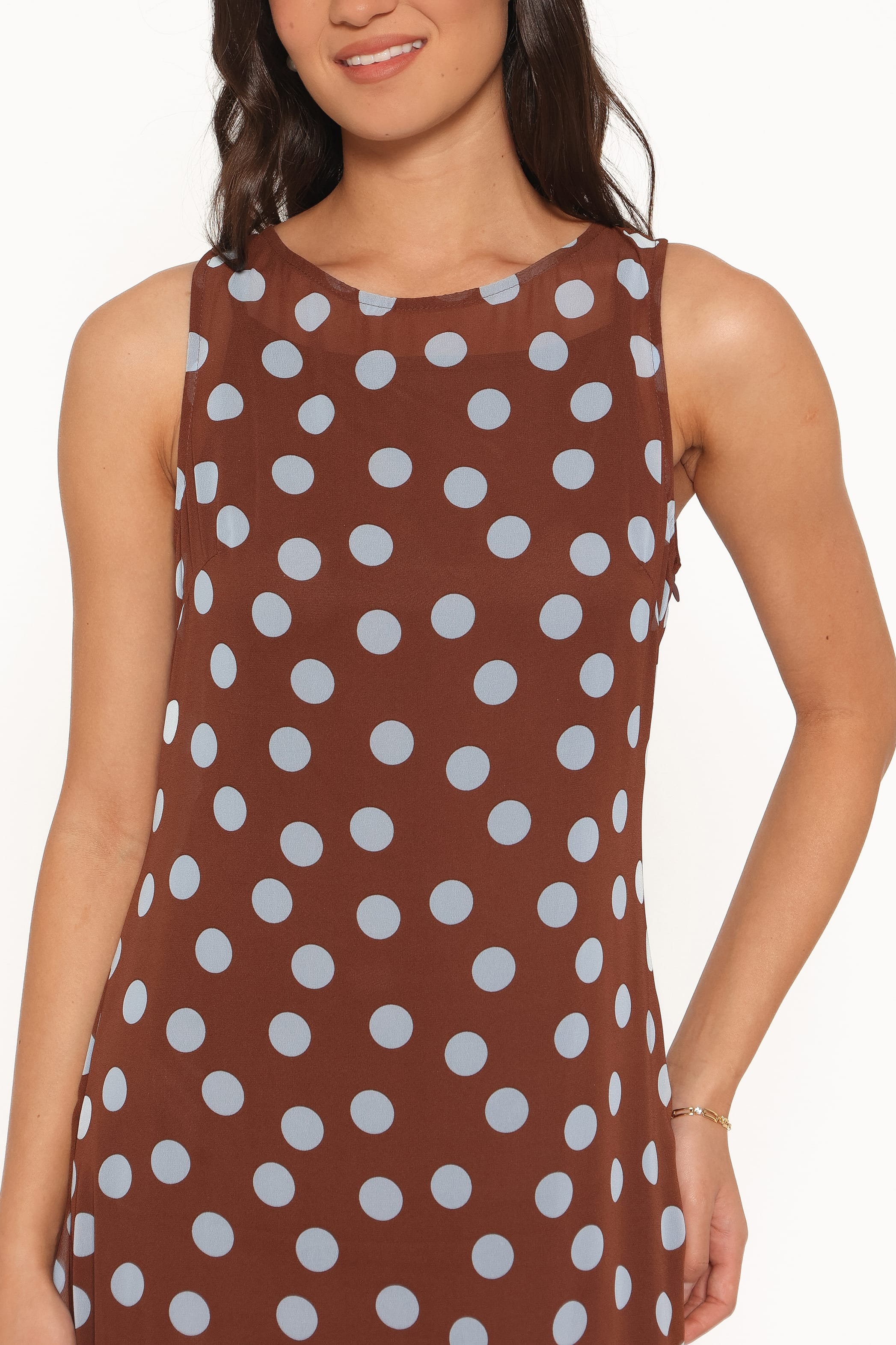 DRESSES Keani Maxi Dress - Brown Polka Dot