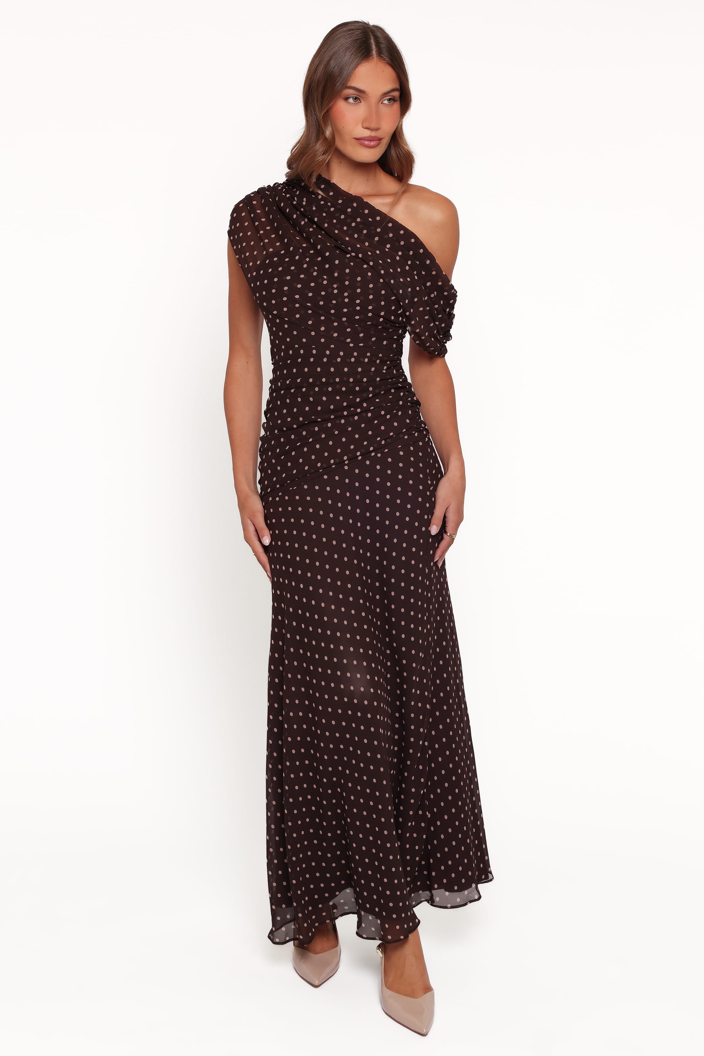 DRESSES Kyrene Off Shoulder Maxi Dress - Brown Spot