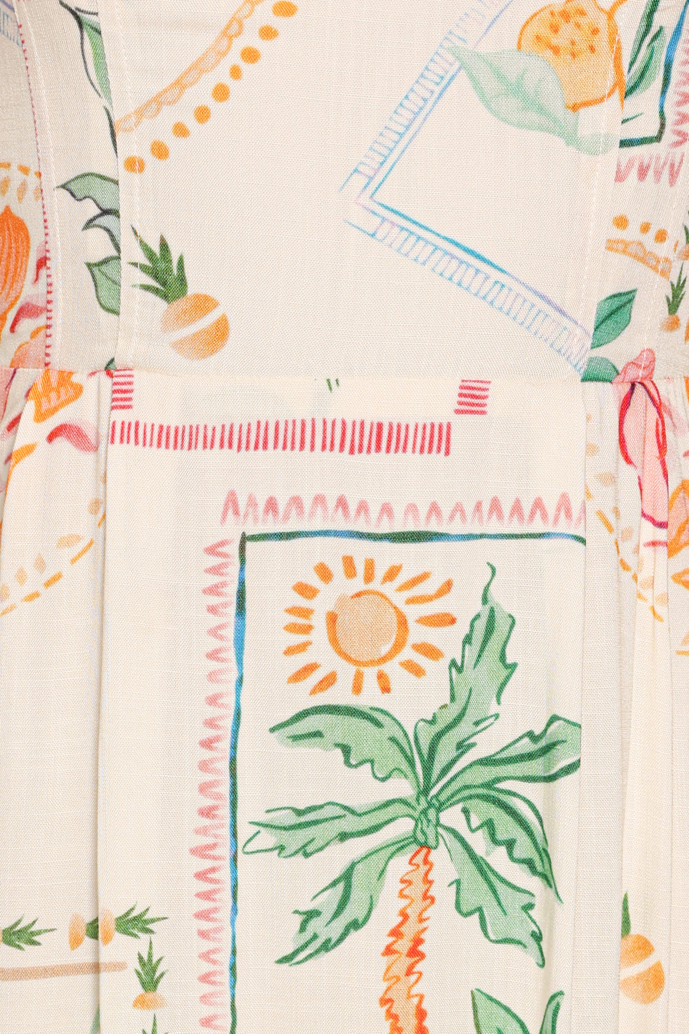 DRESSES Lindon Strapless Maxi Dress - Cream Palm Print