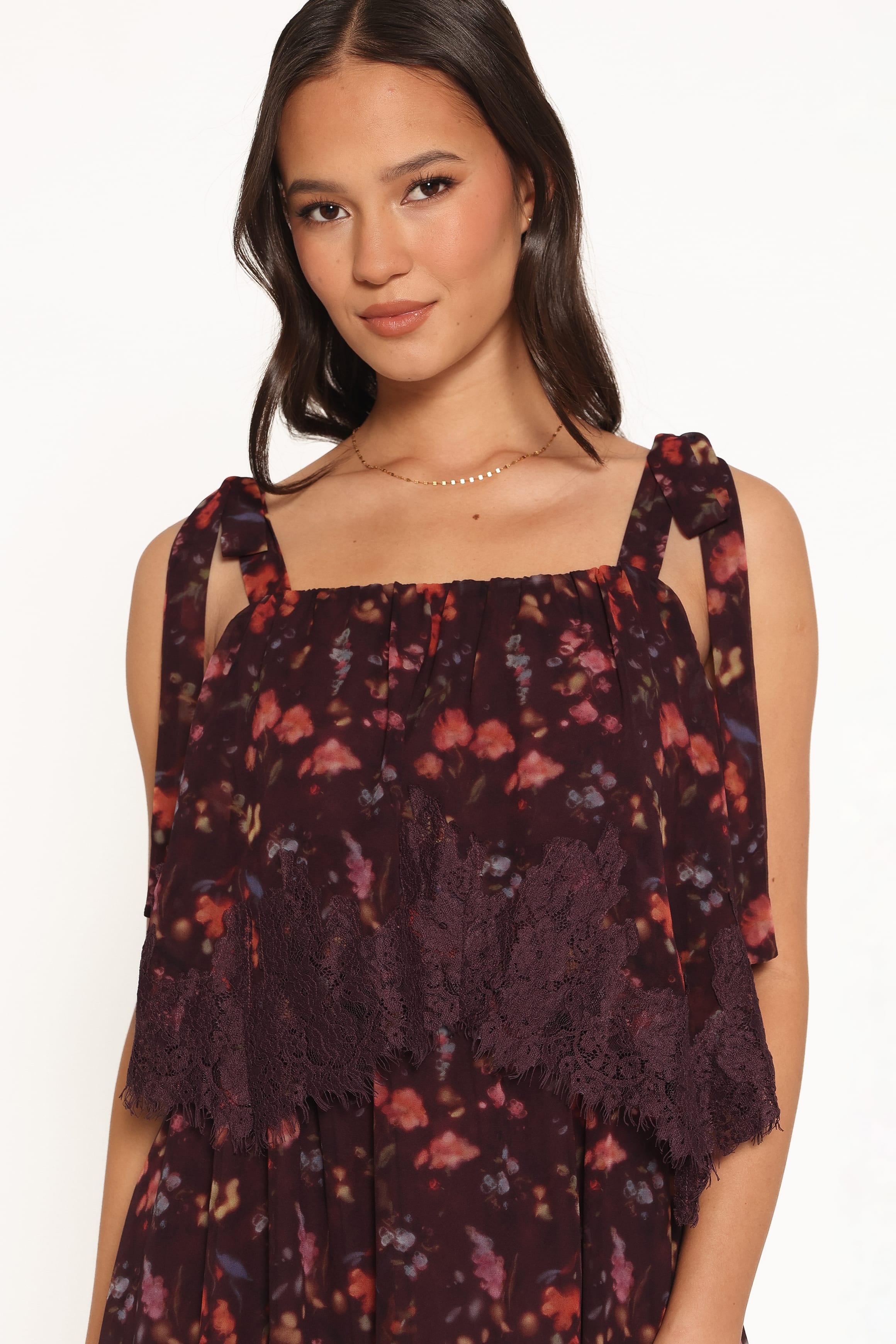 DRESSES Lunella Maxi Dress - Plum Blurred Floral