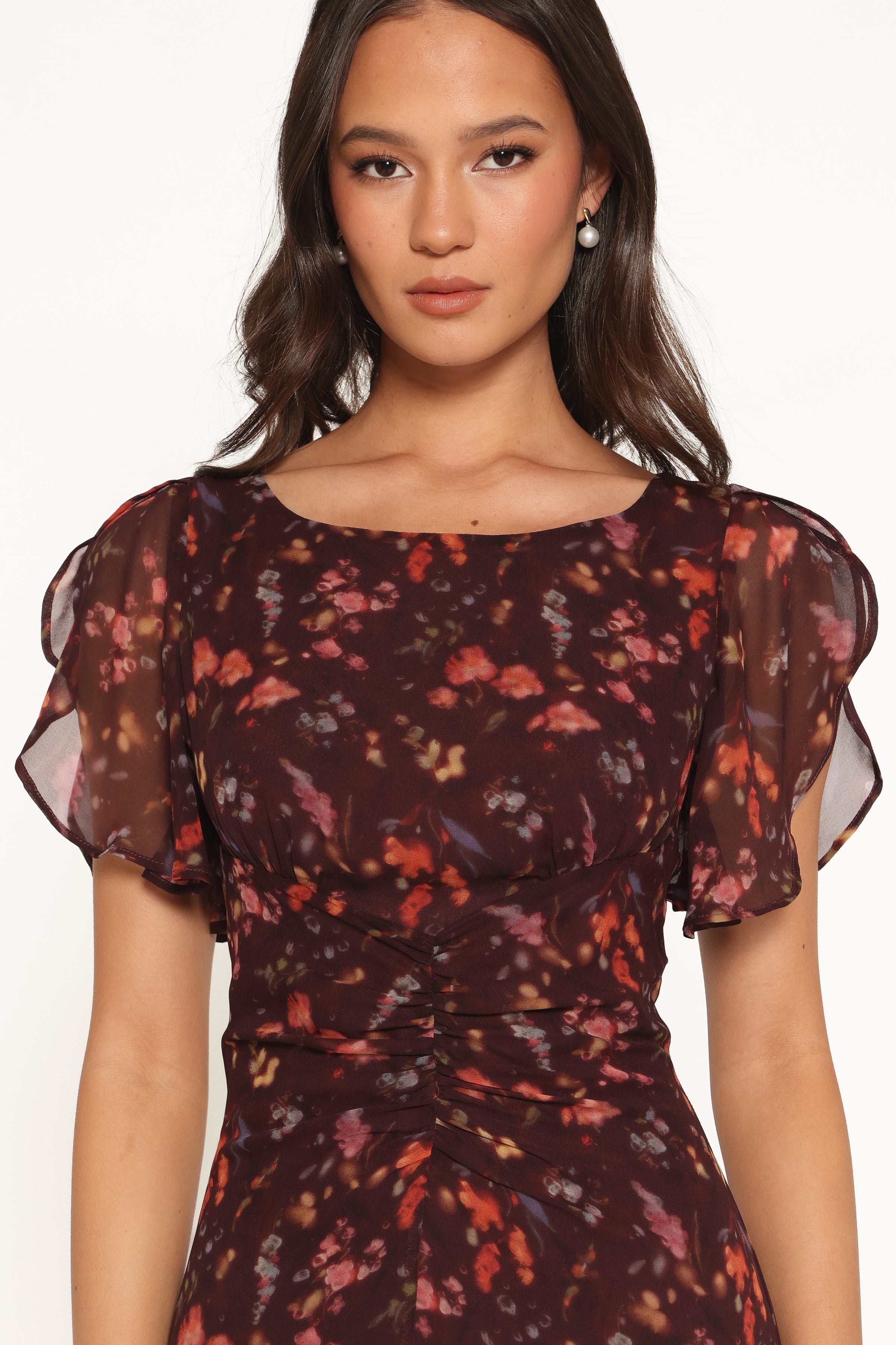 DRESSES Magdalena Maxi Dress - Plum Blurred Floral