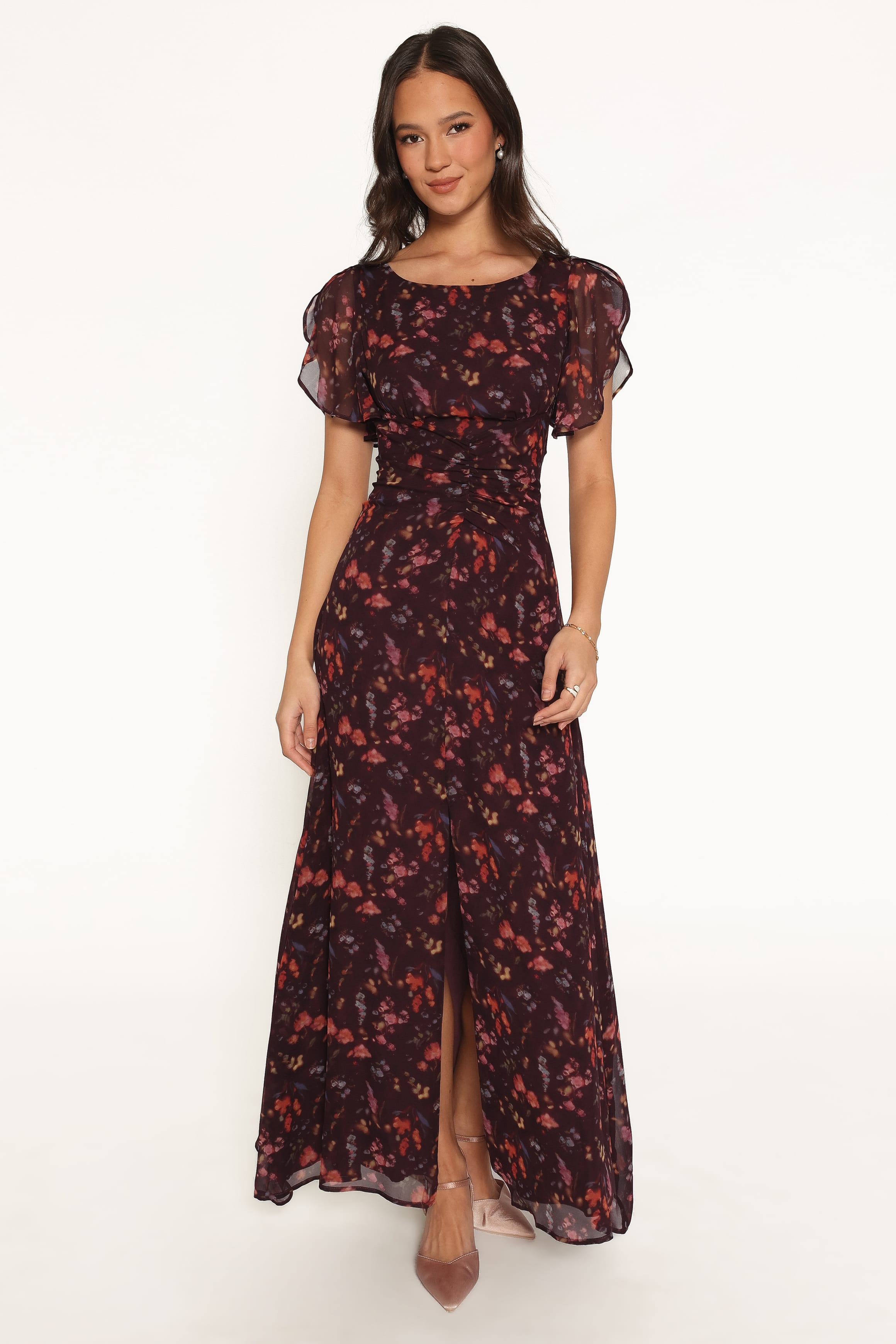 DRESSES Magdalena Maxi Dress - Plum Blurred Floral