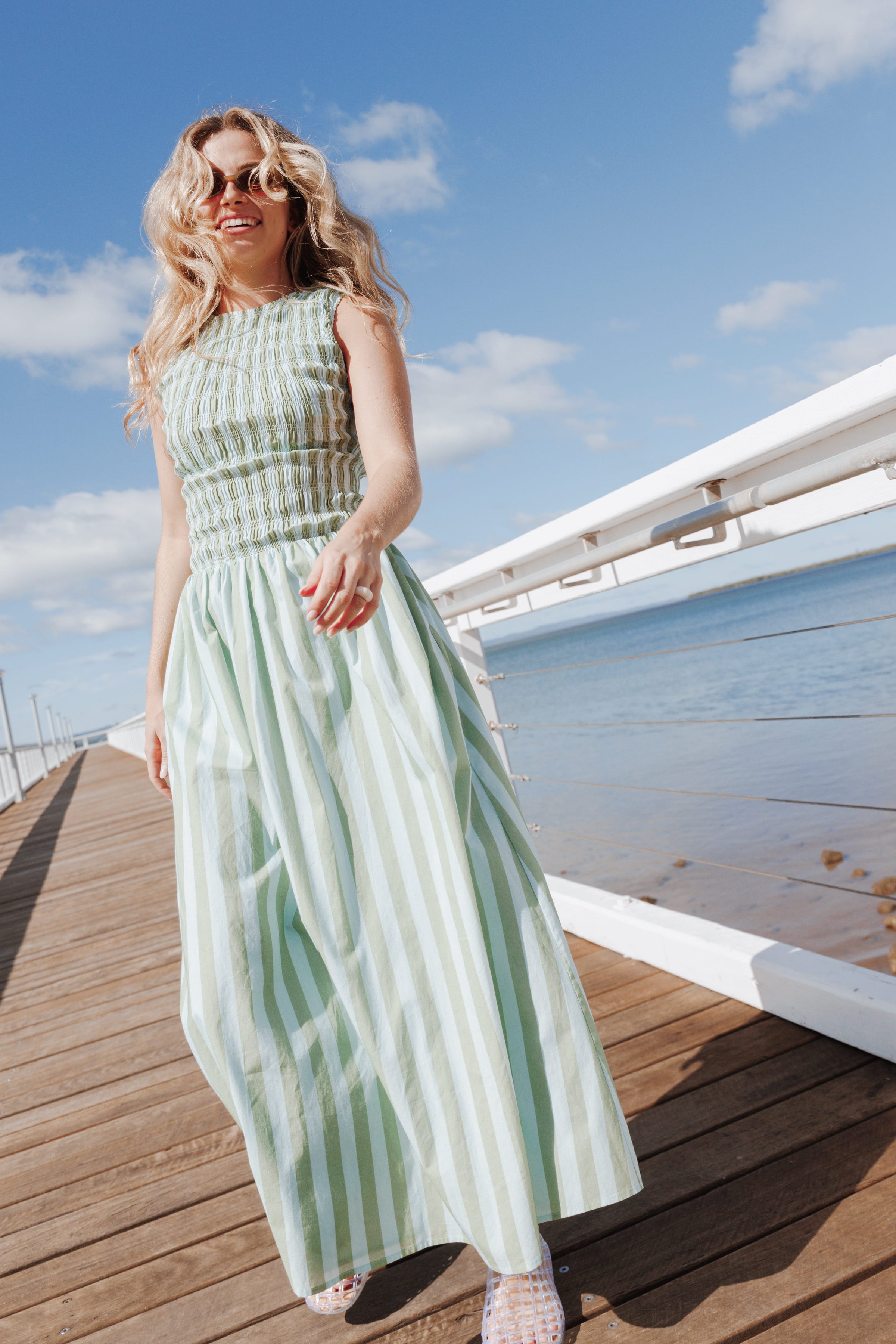 DRESSES Maleny Maxi Dress - Blue/Green Stripe