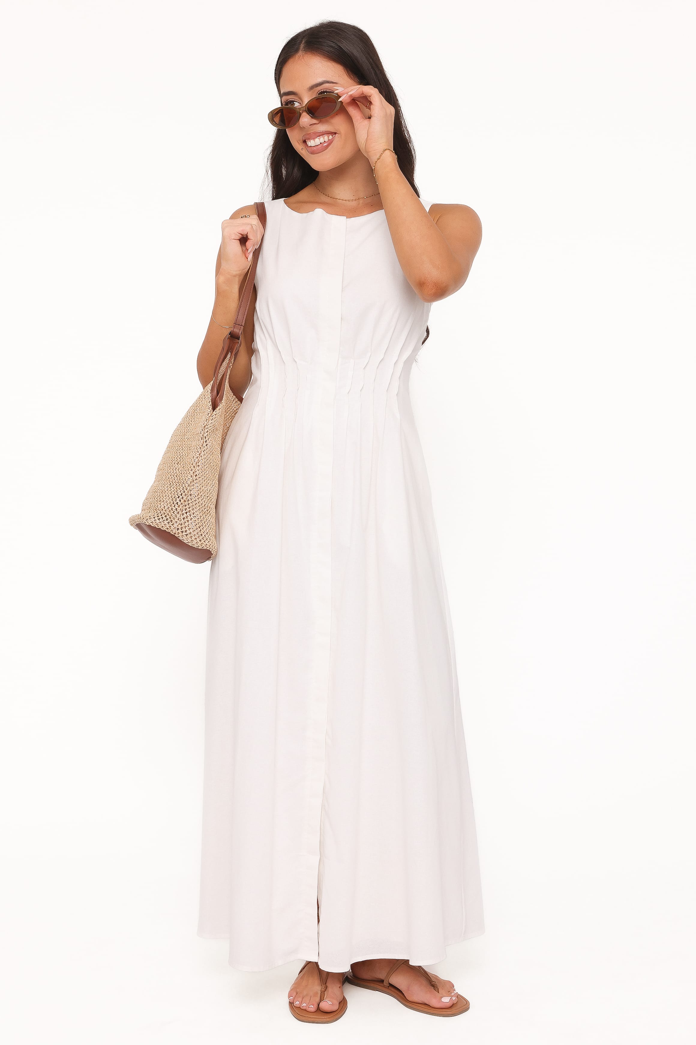 DRESSES Prunella Midi Dress - White