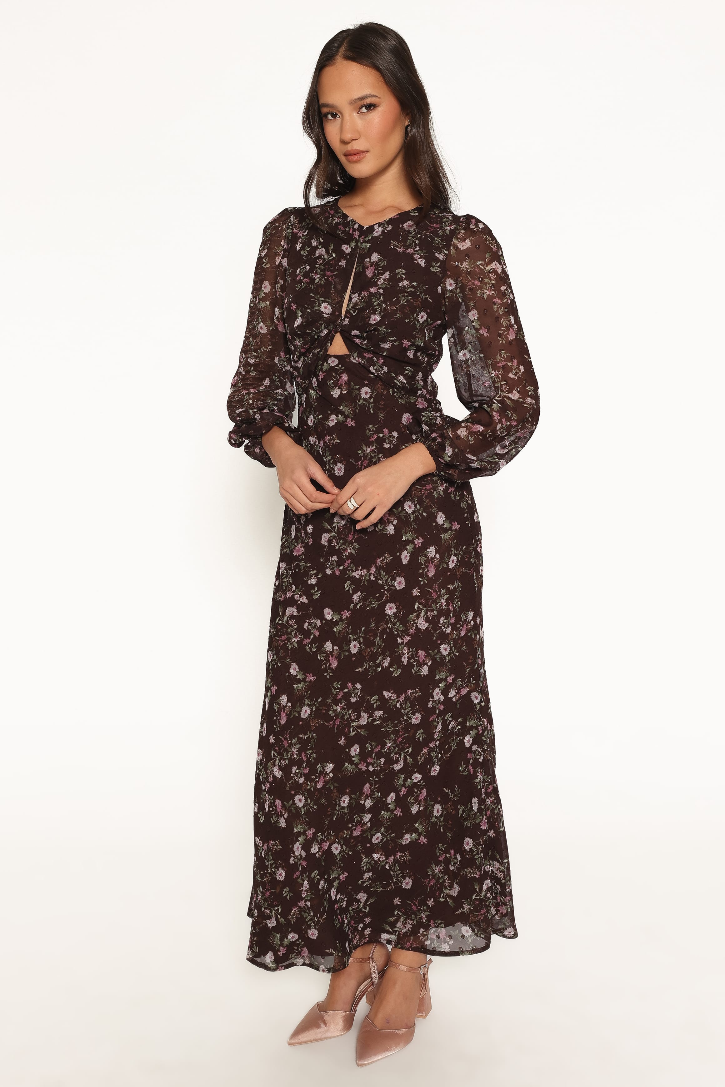 DRESSES Rosalyn Maxi Dress - Brown Lilac Floral