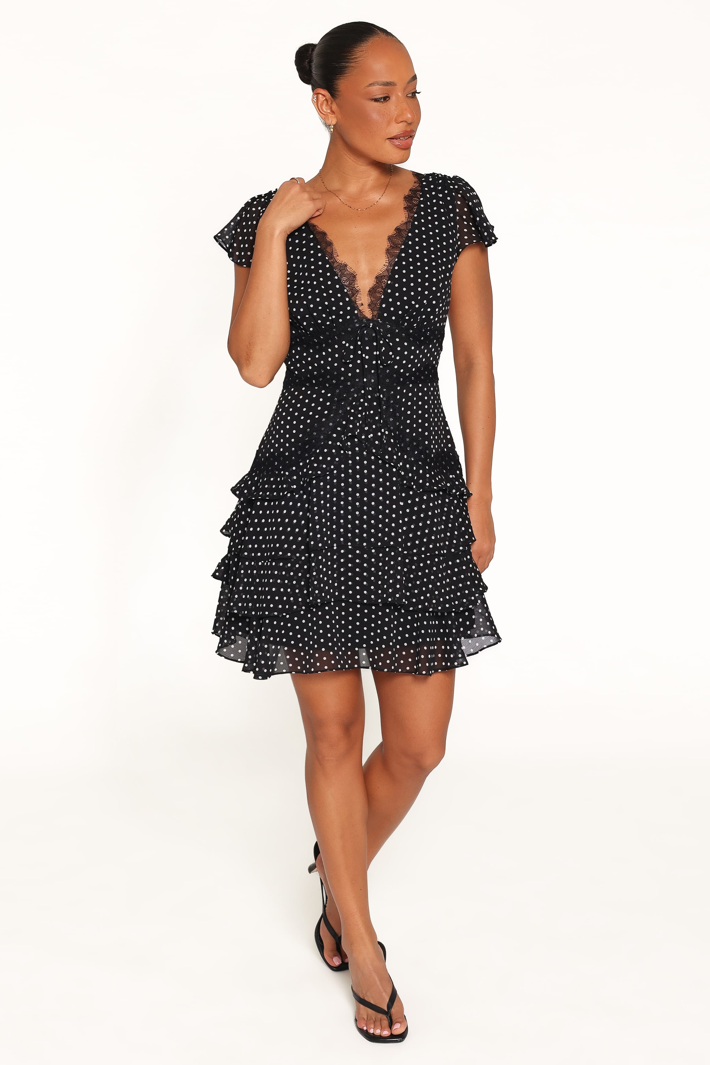 DRESSES Saint Mini Dress - Black Polka Dot
