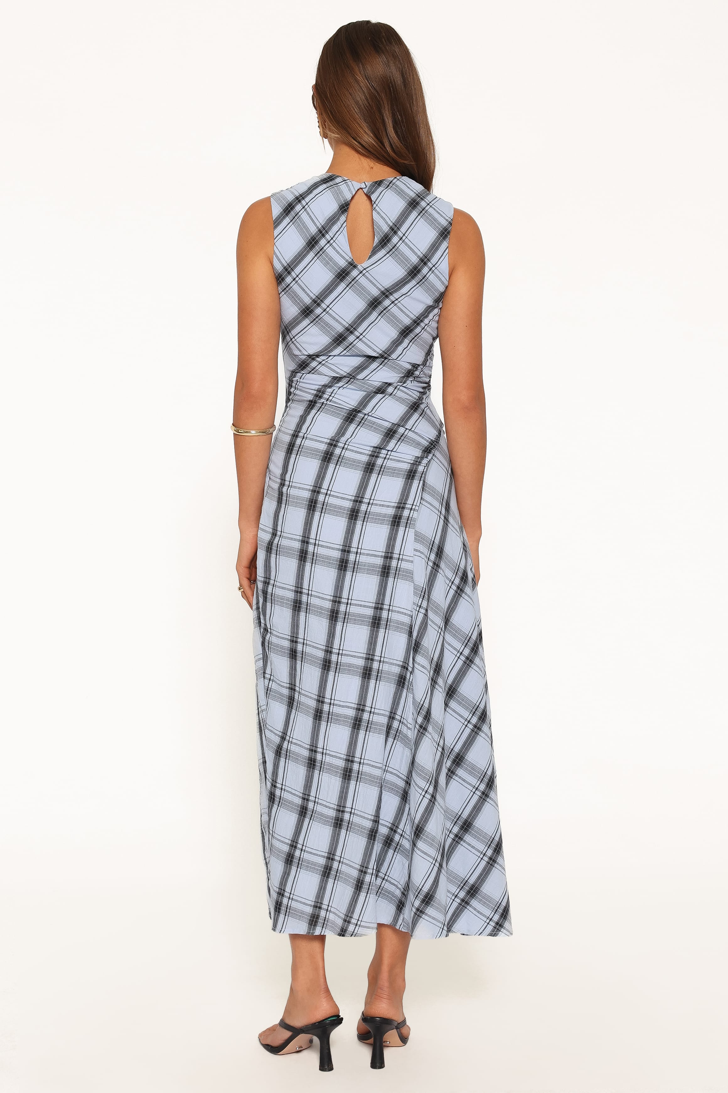 DRESSES West Midi Dress - Icy Blue Plaid