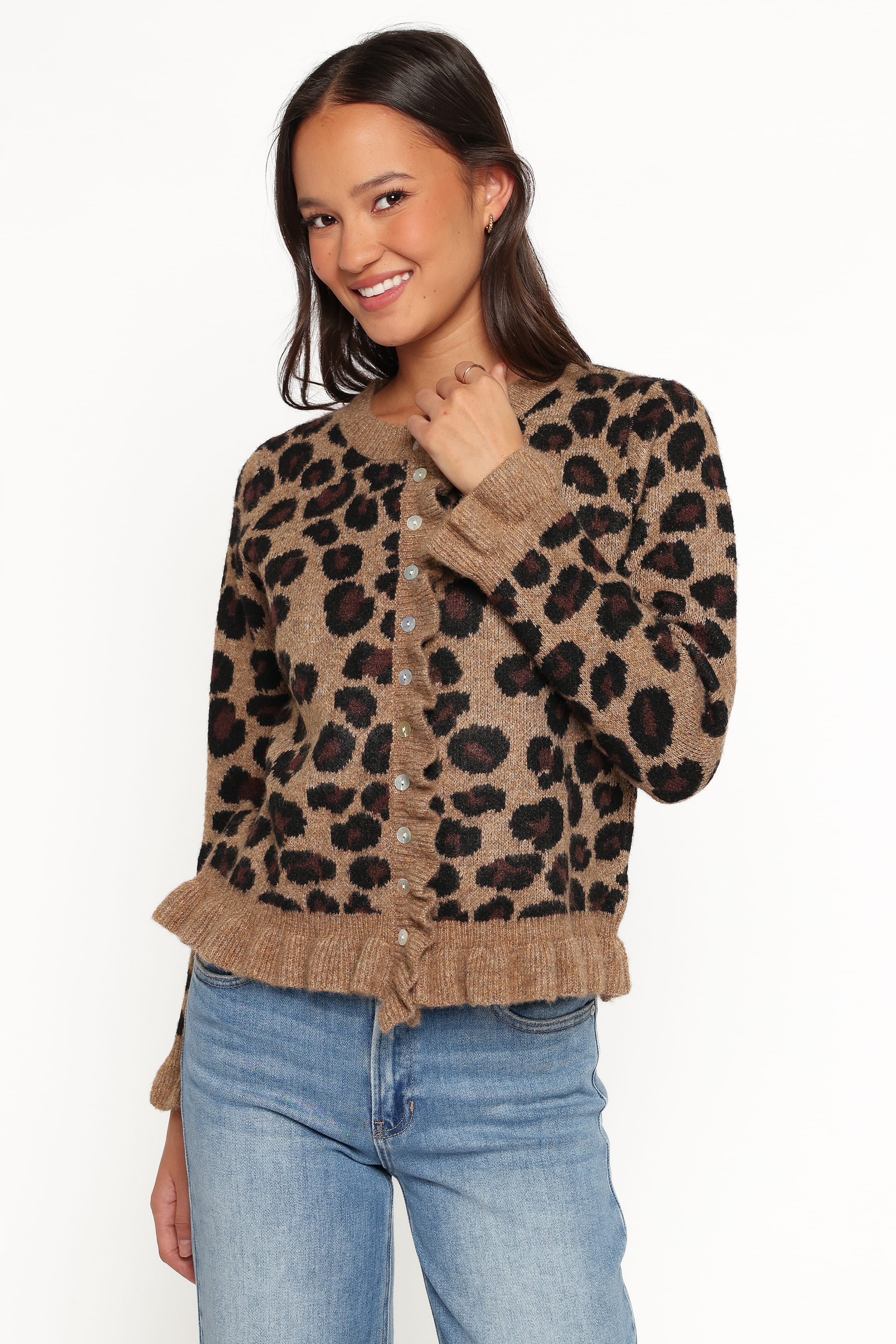 KNITWEAR Asha Cardigan - Brown Leopard