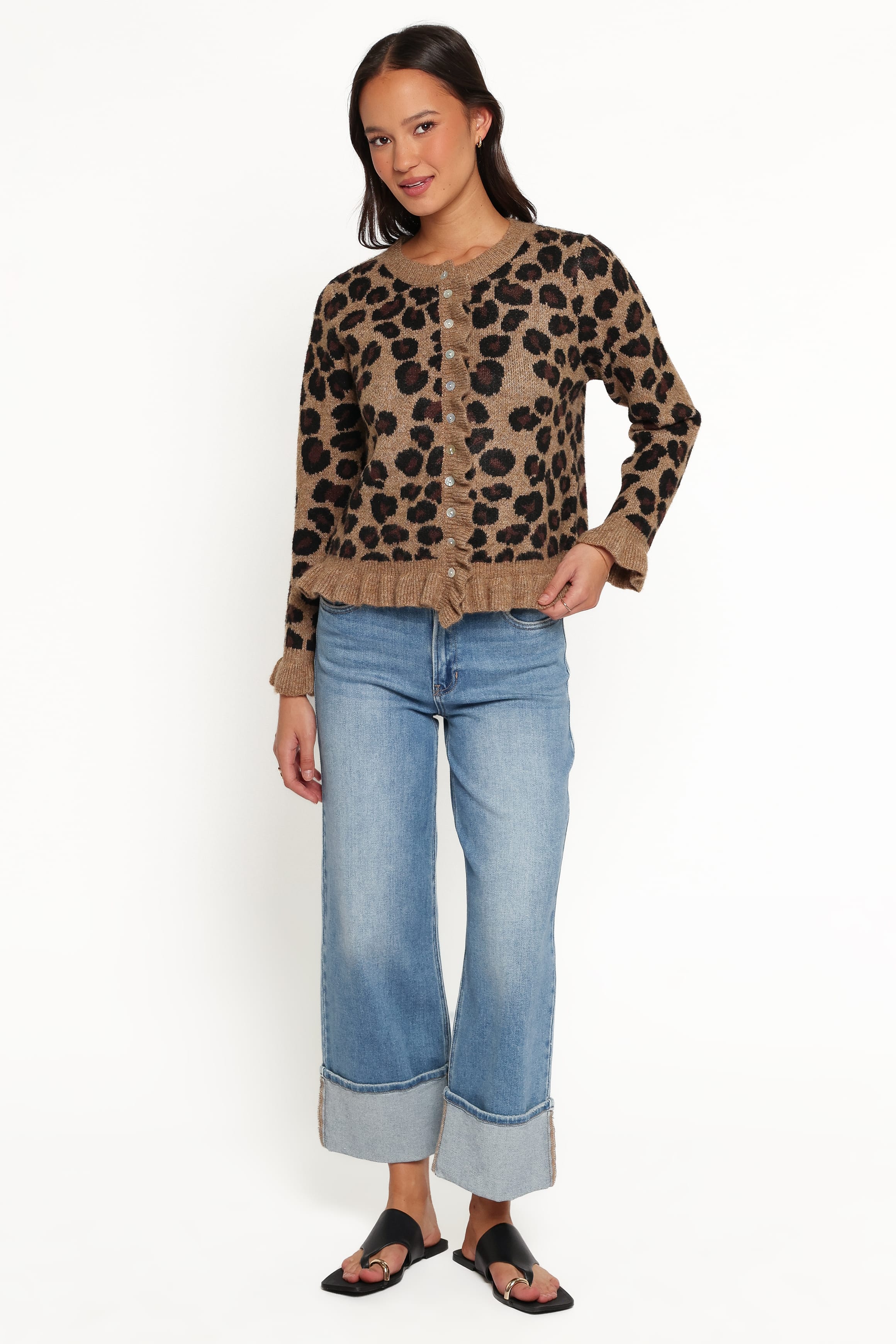KNITWEAR Asha Cardigan - Brown Leopard