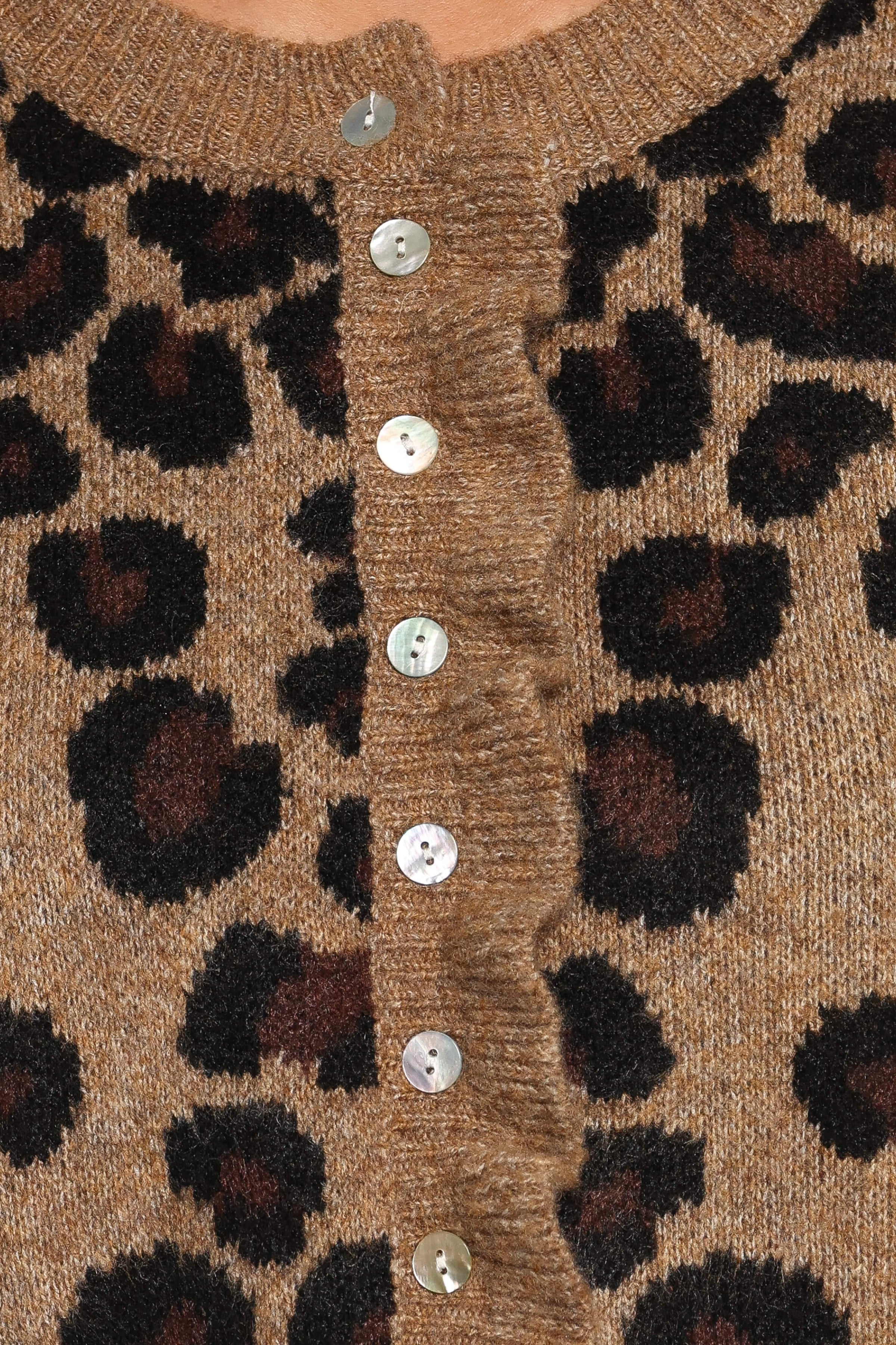 KNITWEAR Asha Cardigan - Brown Leopard