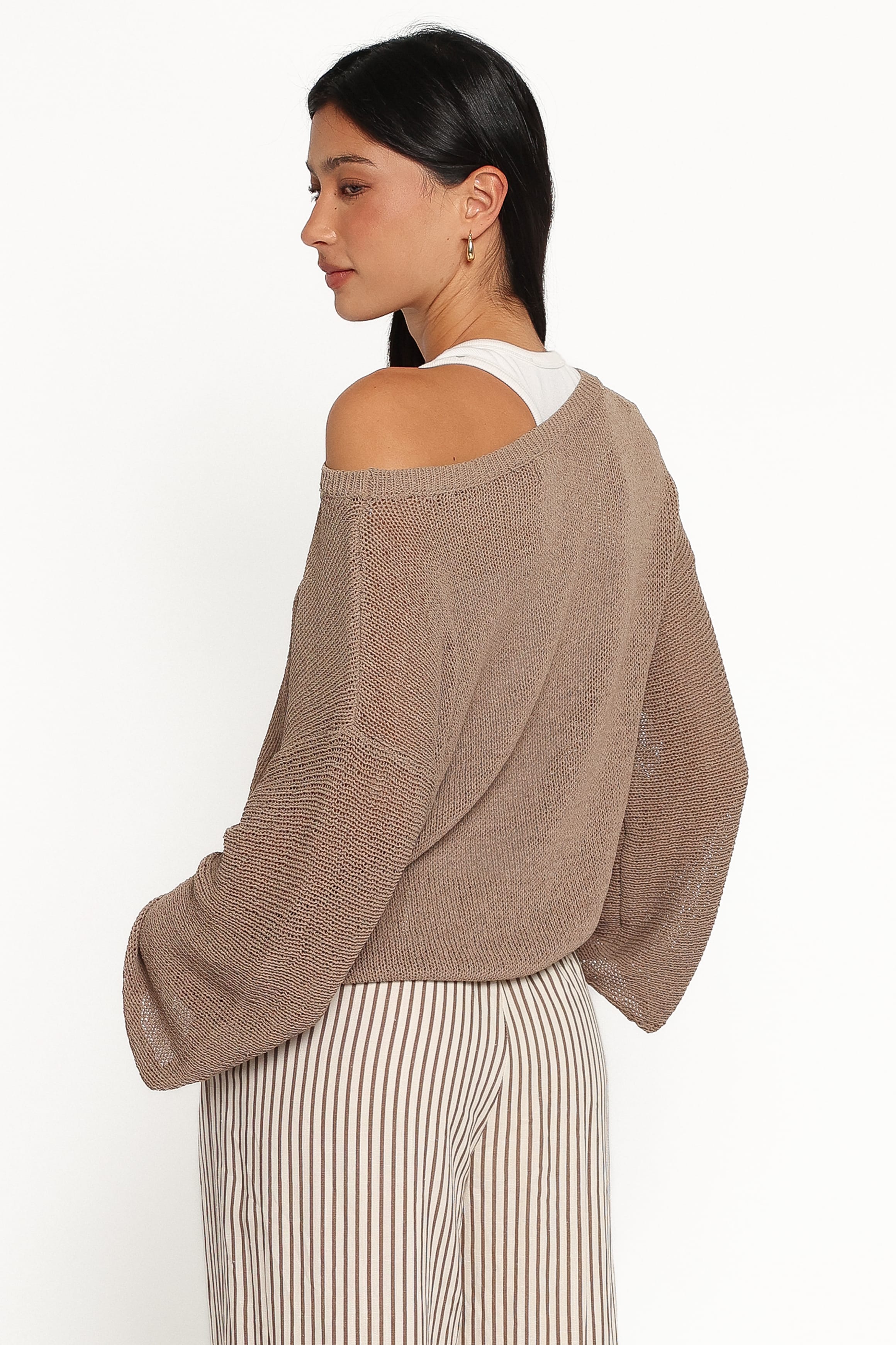KNITWEAR Florica Off Shoulder Sweater - Olive