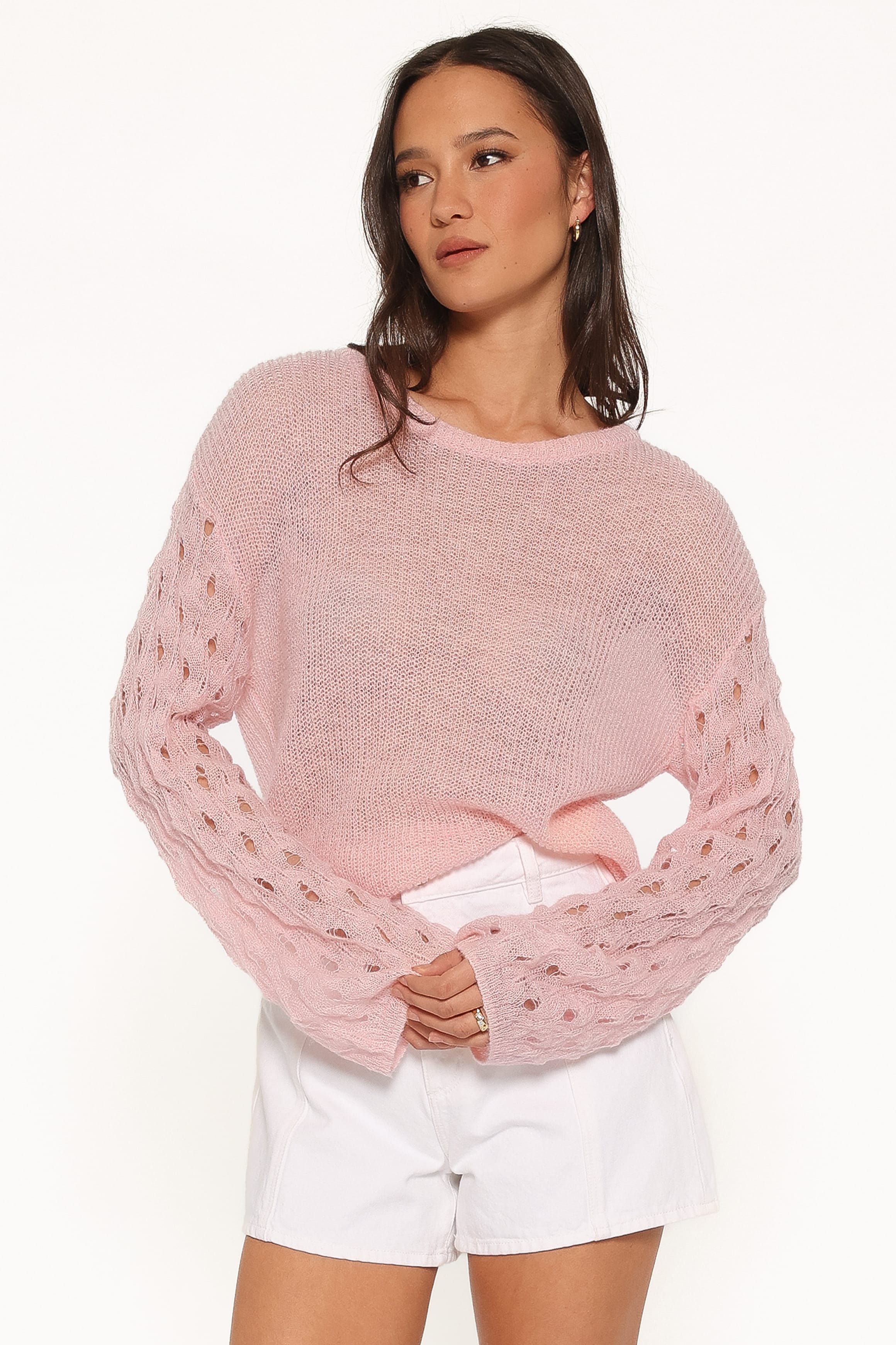 KNITWEAR Janina Open Stitch Sweater - Pink
