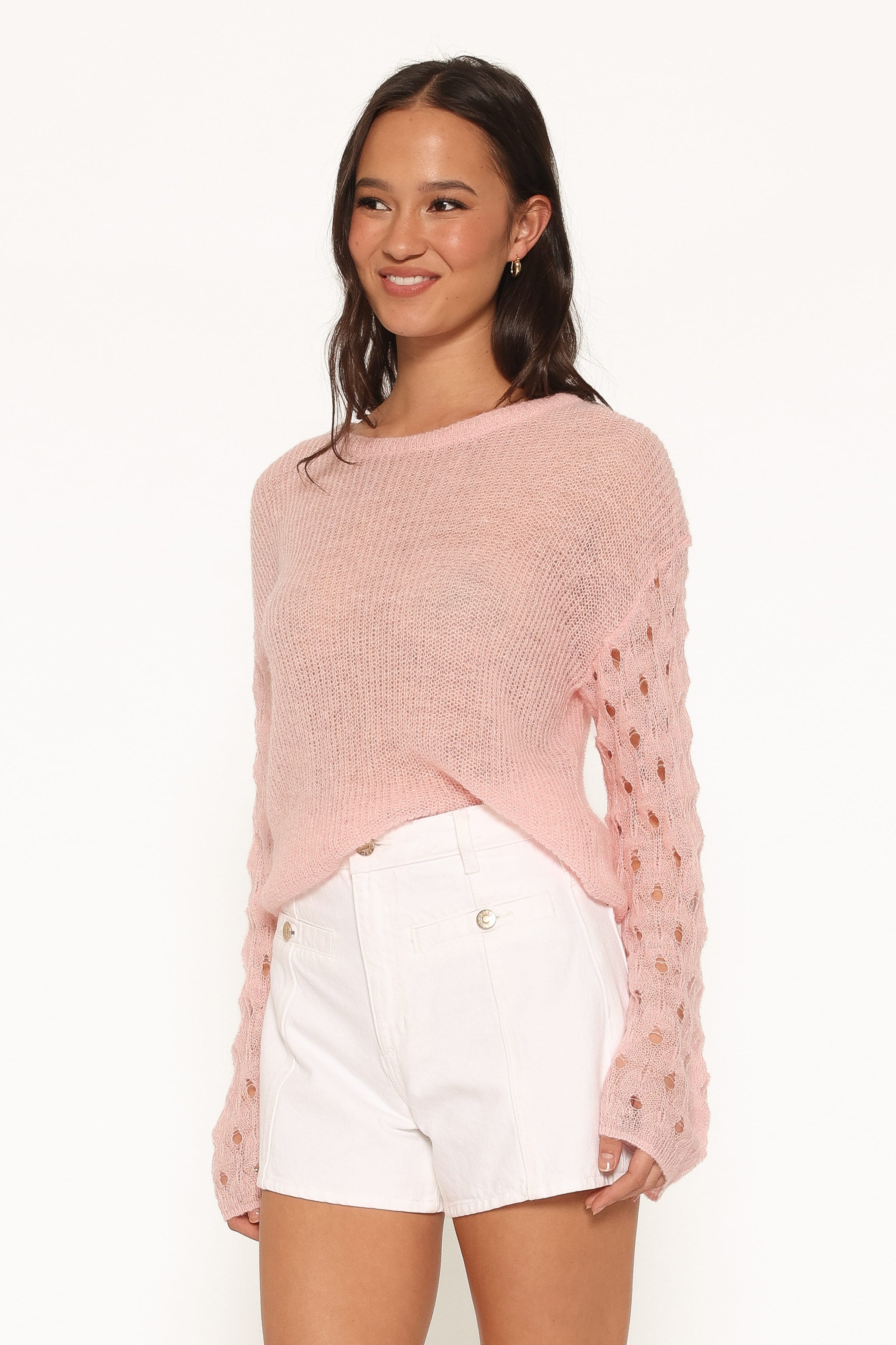 KNITWEAR Janina Open Stitch Sweater - Pink
