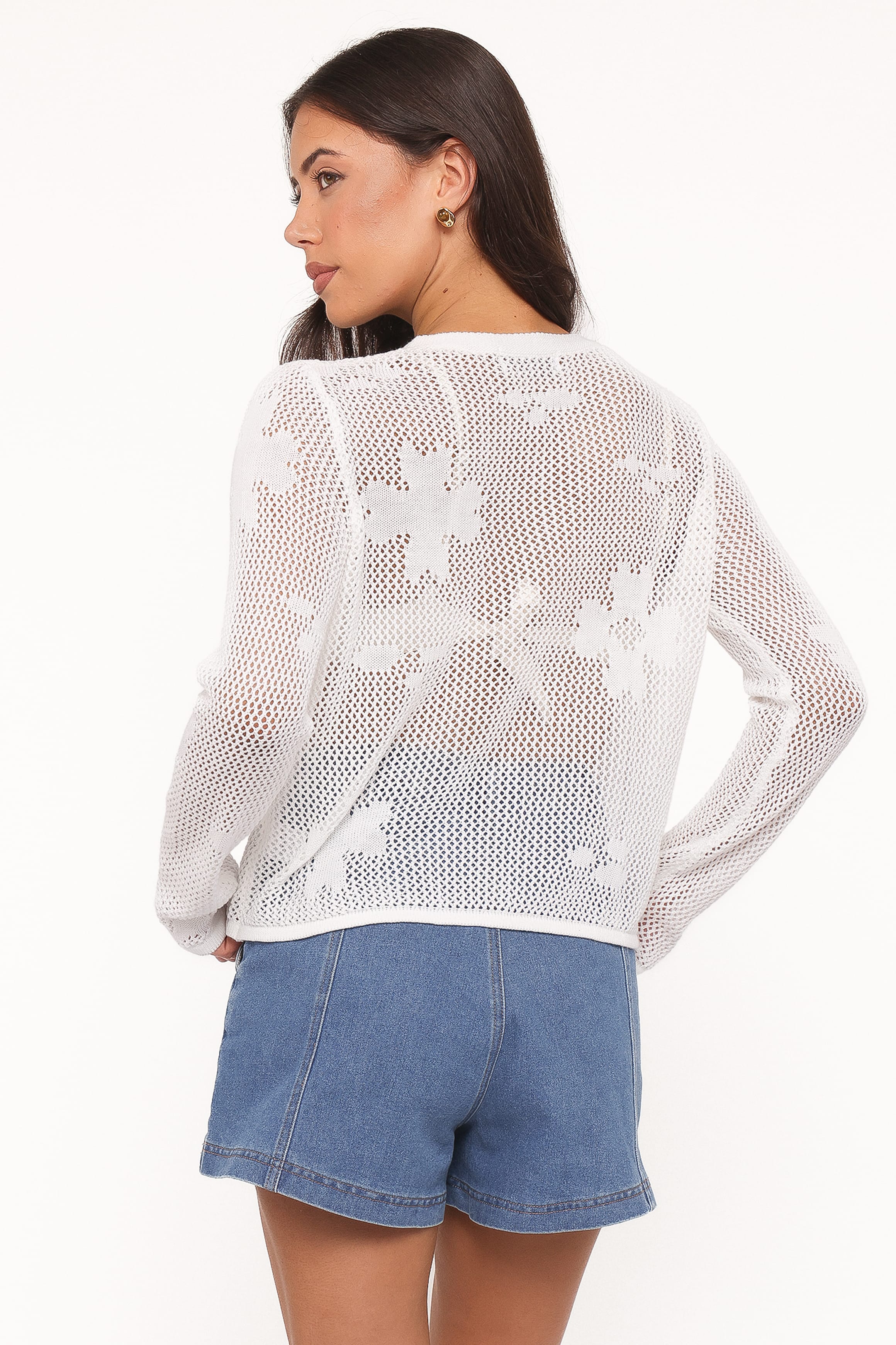 KNITWEAR Maddox Open Stitch Cardigan - White