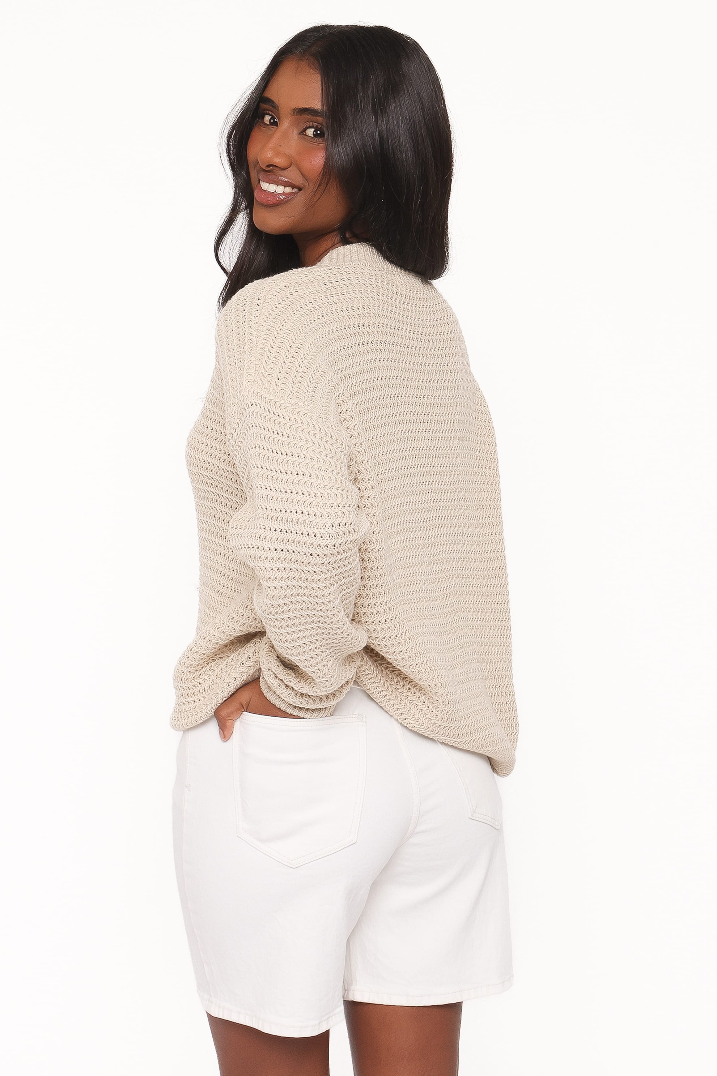 KNITWEAR Melane Open Stitch Sweater - Beige