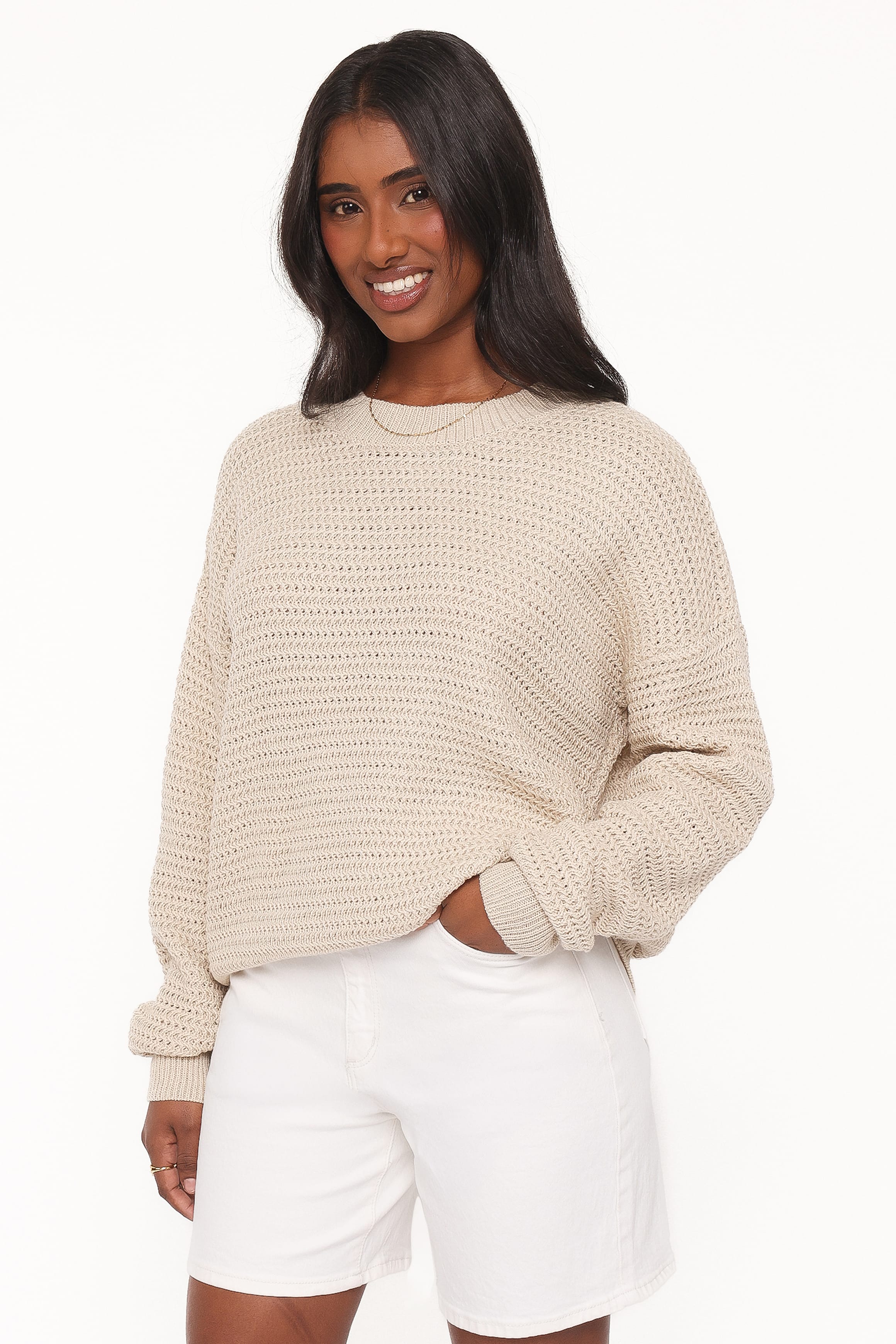 KNITWEAR Melane Open Stitch Sweater - Beige