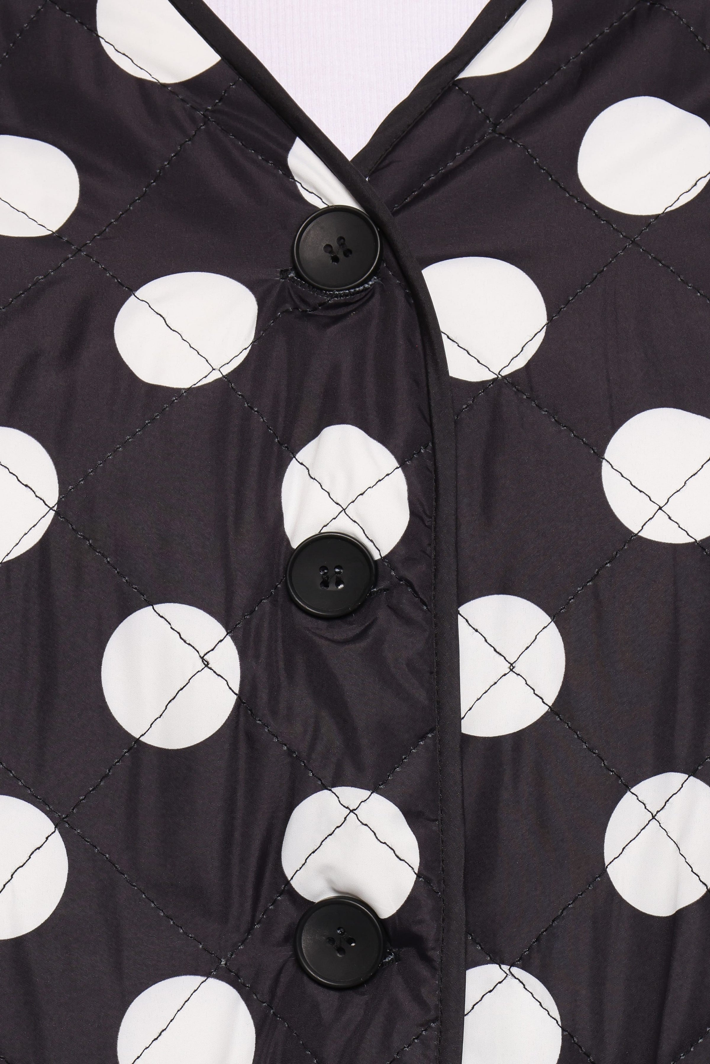 OUTERWEAR Immy Reversible Puffer Jacket - Black/White Dot