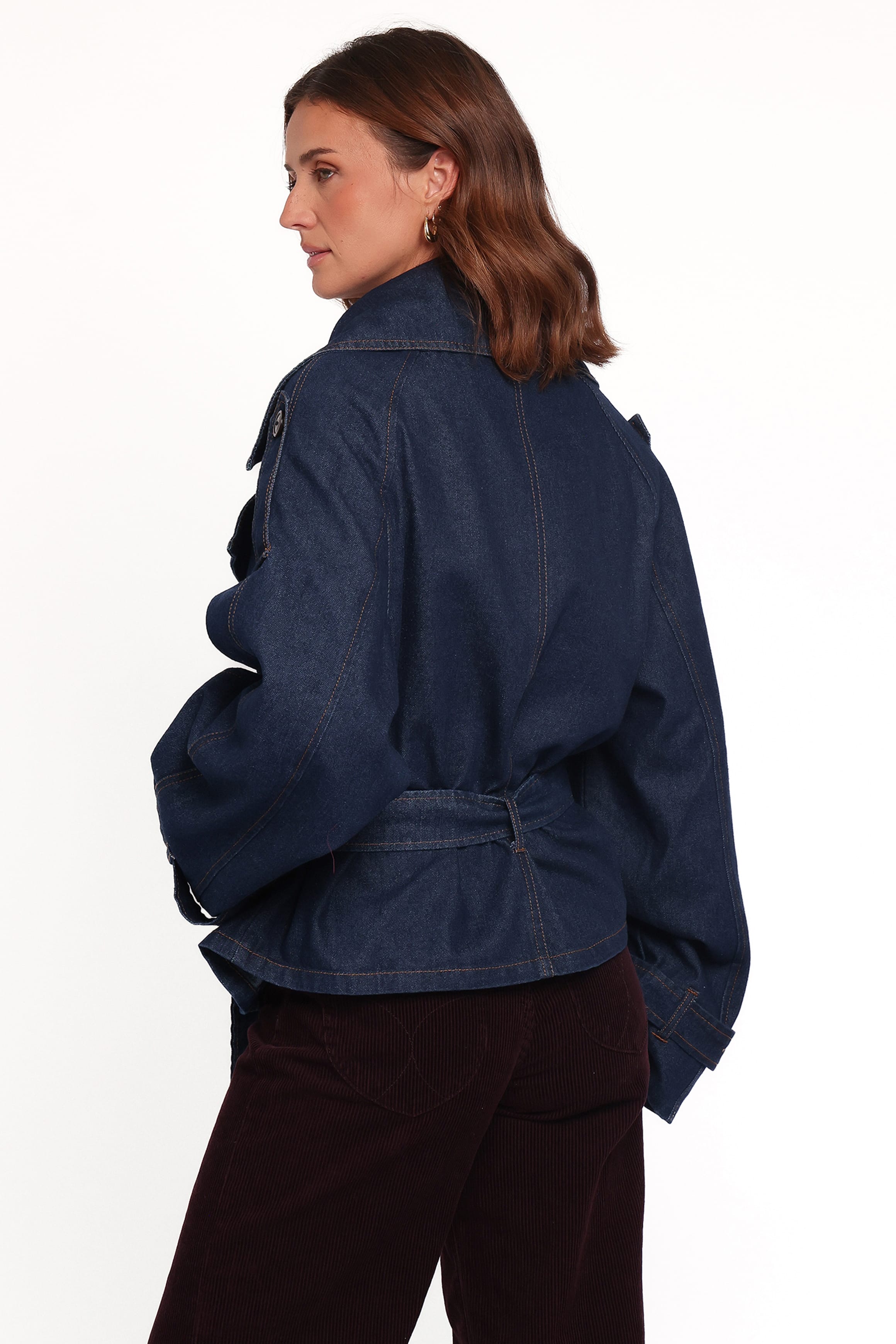 OUTERWEAR Miranda Cropped Denim Trench - Indigo Wash